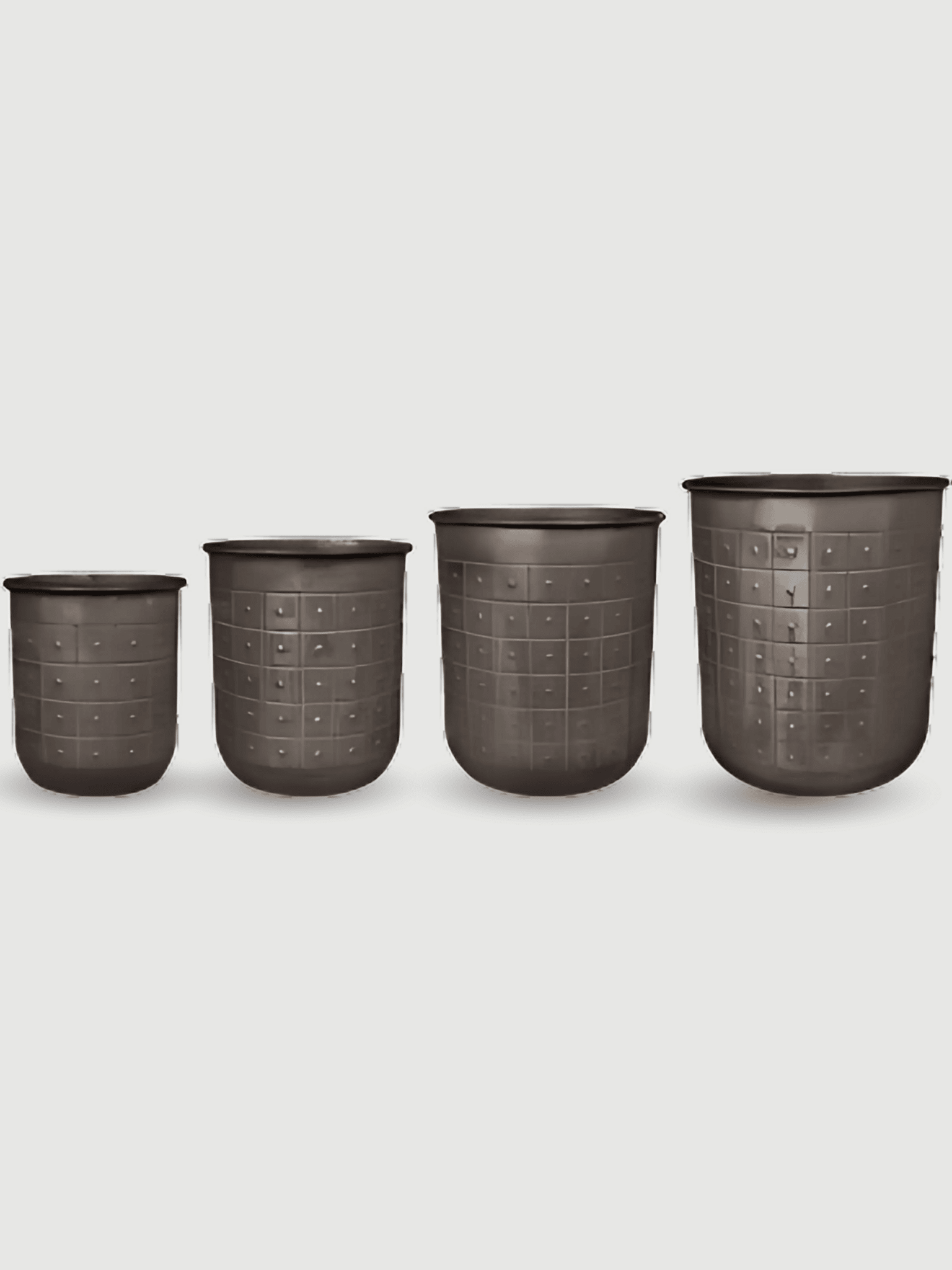 Large Indoor Metal Plant Pot Tobi - Lead - Handmade