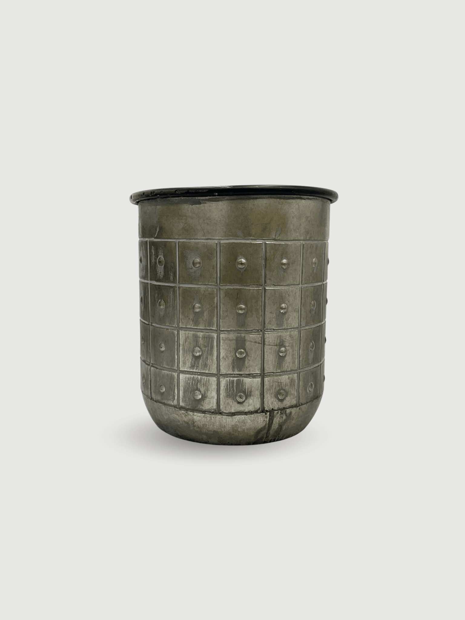 Large Indoor Metal Plant Pot Tobi - Lead - Handmade