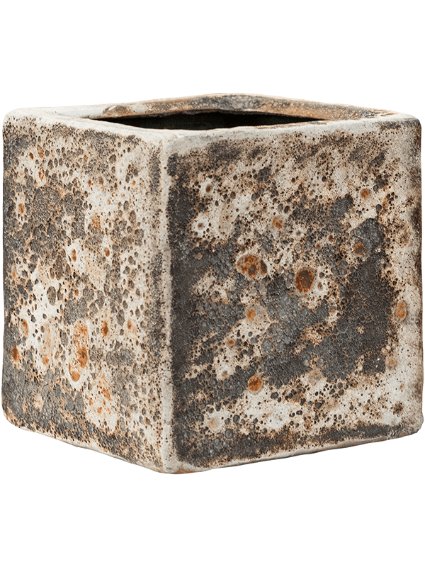 Lava, Cube Relic Plant Pot, D16cm, Rust, Square Plant Pot