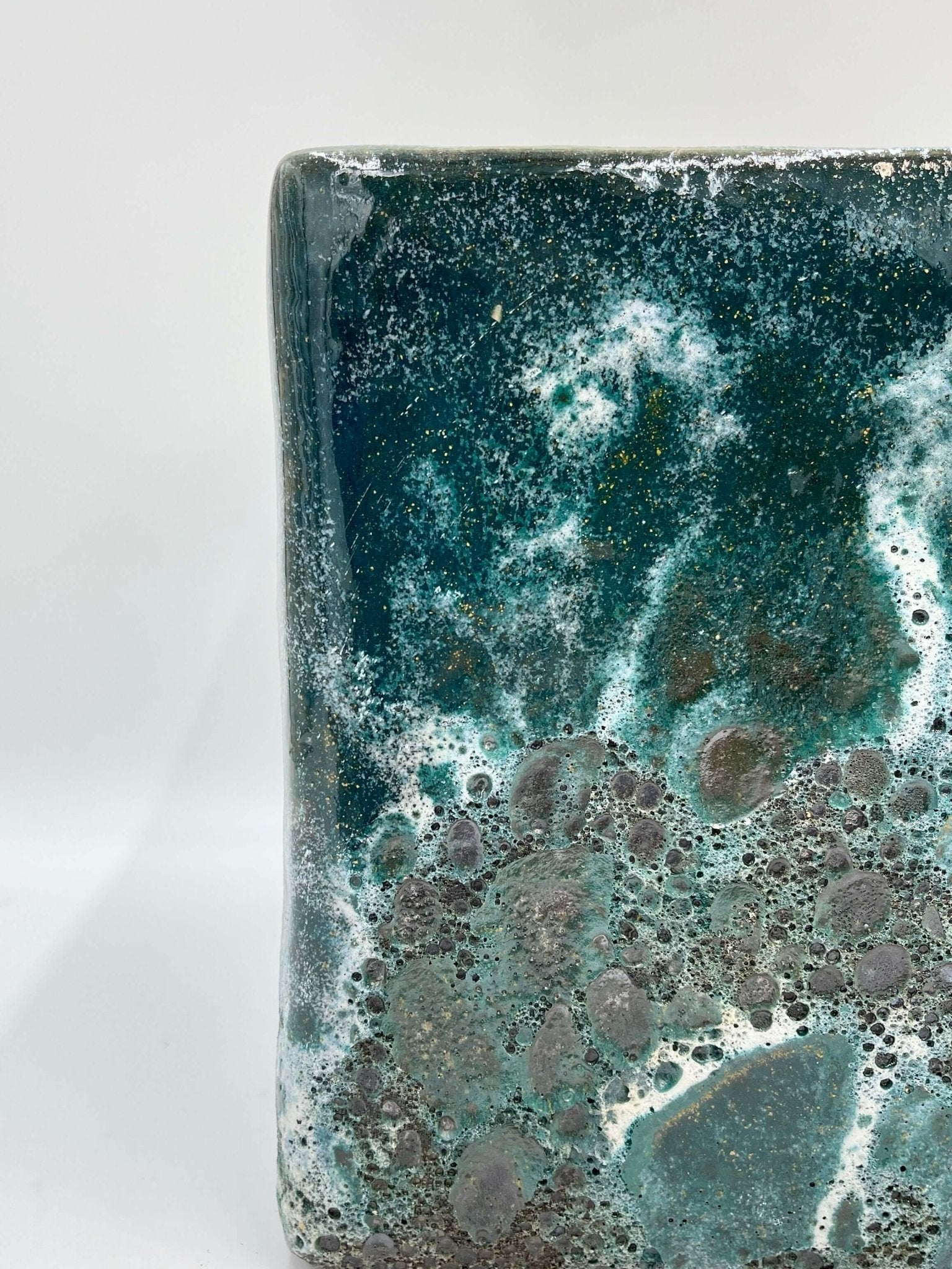 Lava Cube Relic Plant Pots, Jade, Square Plan Pot