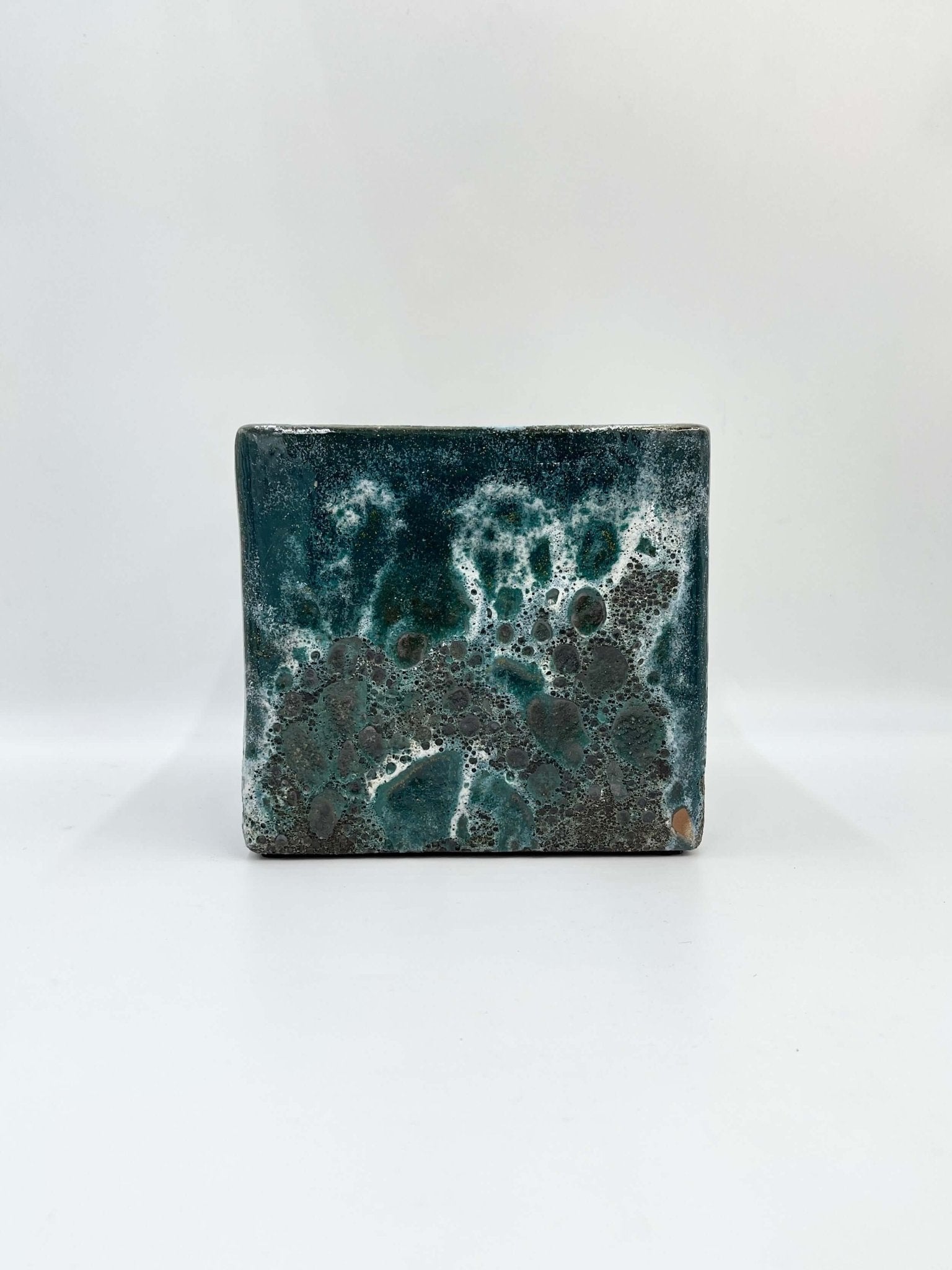Lava Cube Relic Plant Pots, Jade, Square Plan Pot