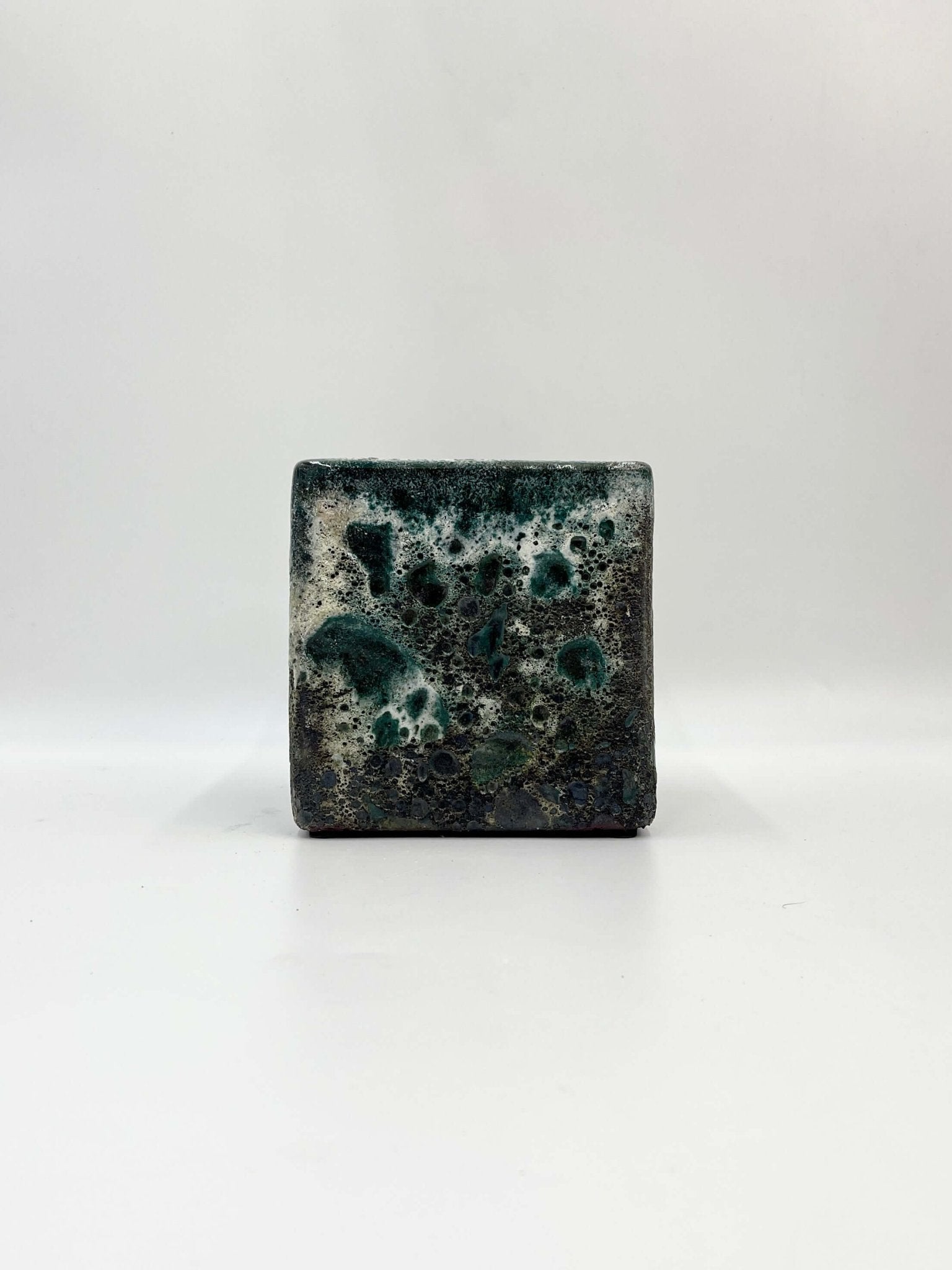 Lava Cube Relic Plant Pots, Jade, Square Plan Pot