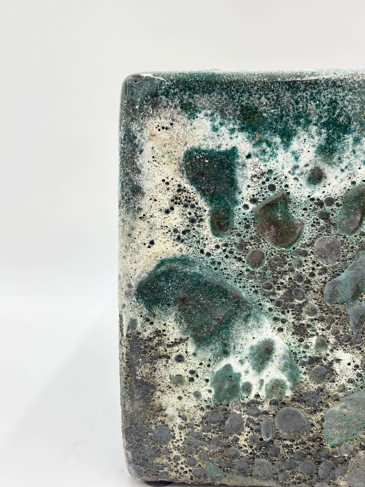 Lava Cube Relic Plant Pots, Jade, Square Plan Pot