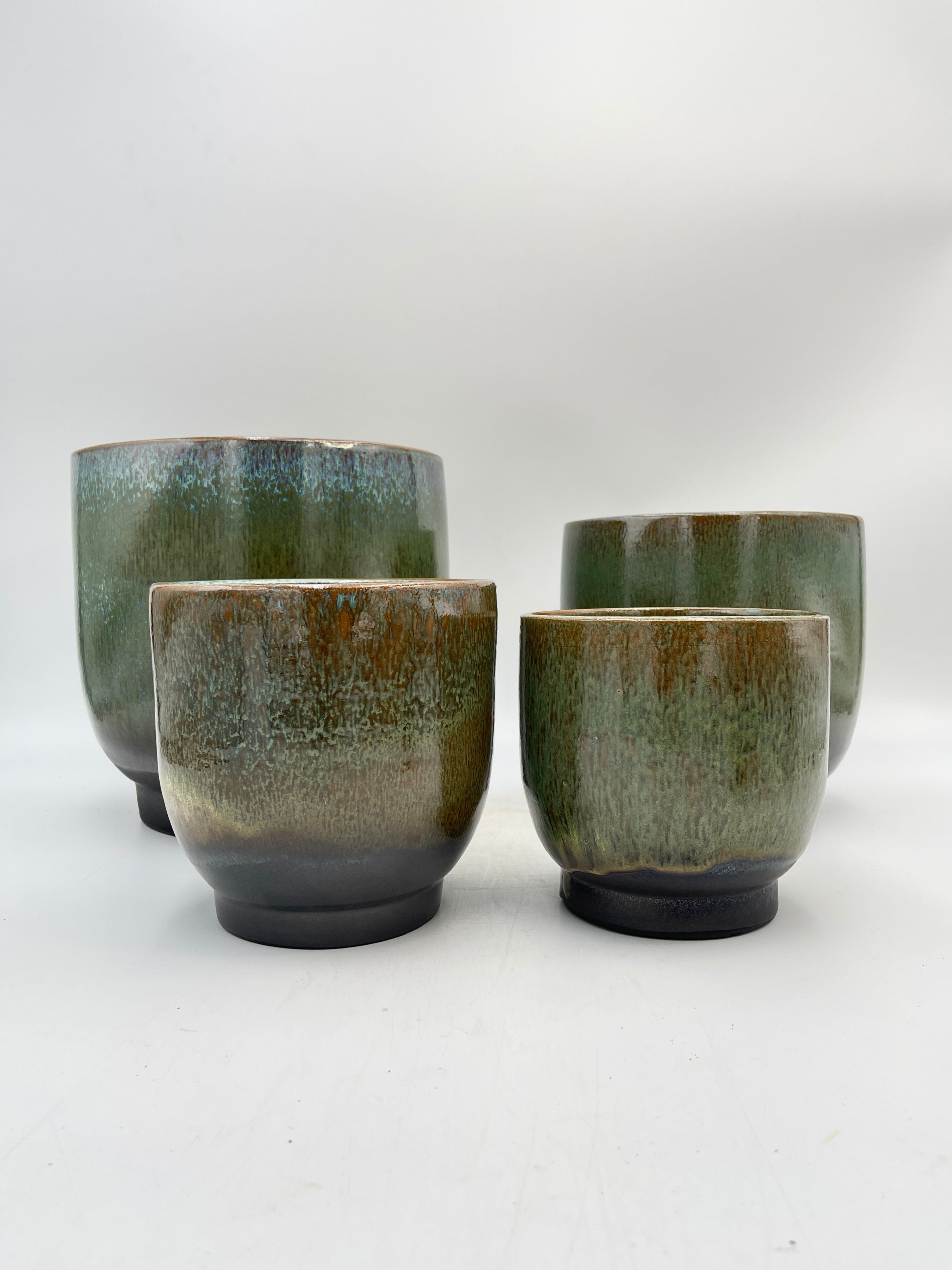 Linn Ceramic Plant Pots, Deep Green