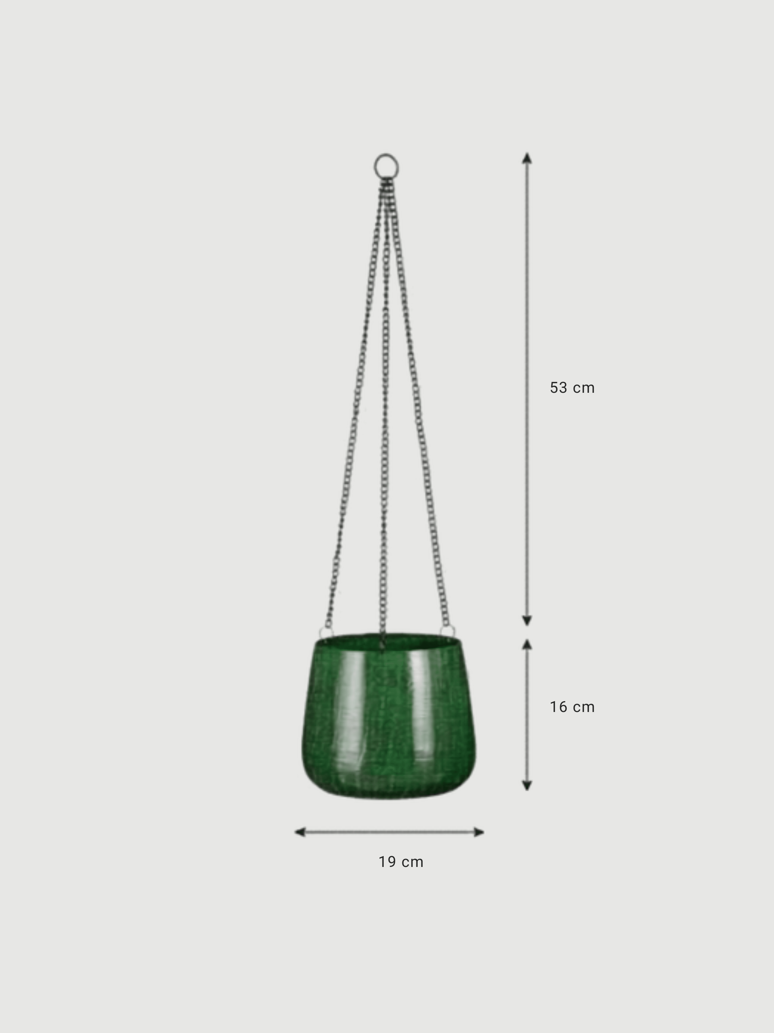 Metal Hanging Pot, Benson, Green