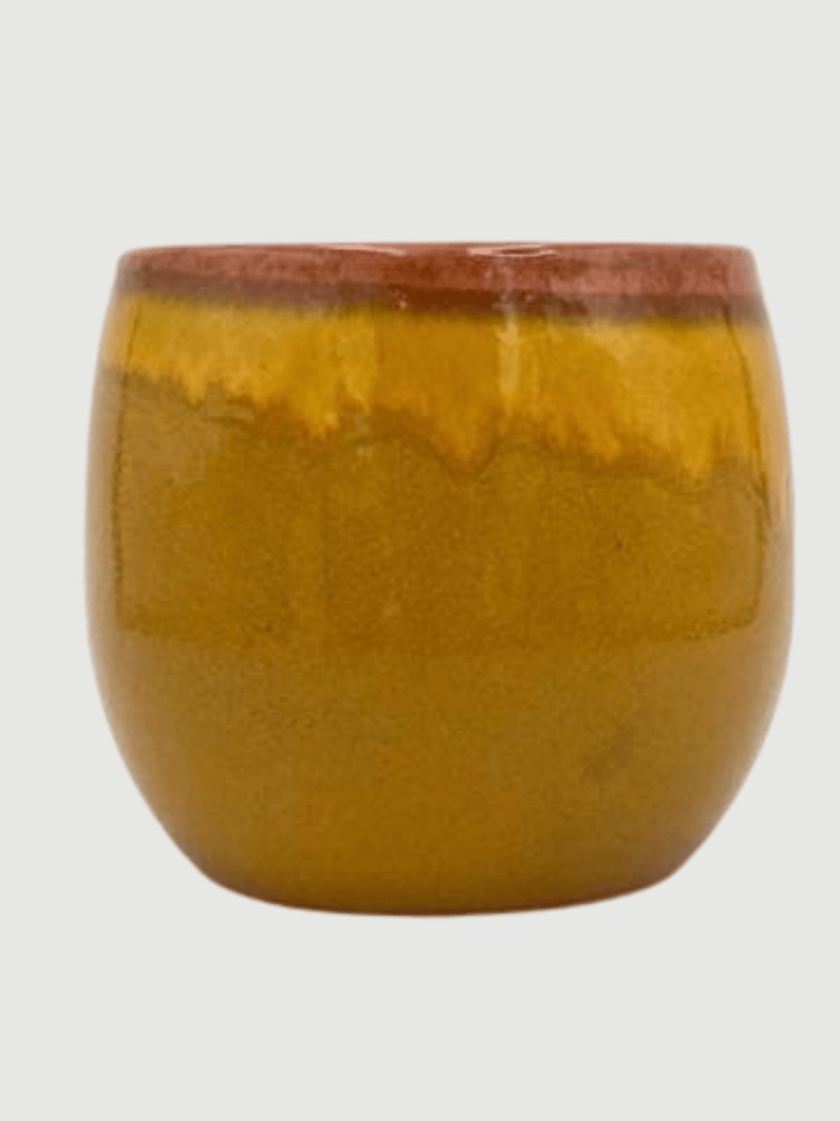 Ochre Yellow Plant Pot Charlotte - Ceramic Retro House Plant Pot - Rebel Plants