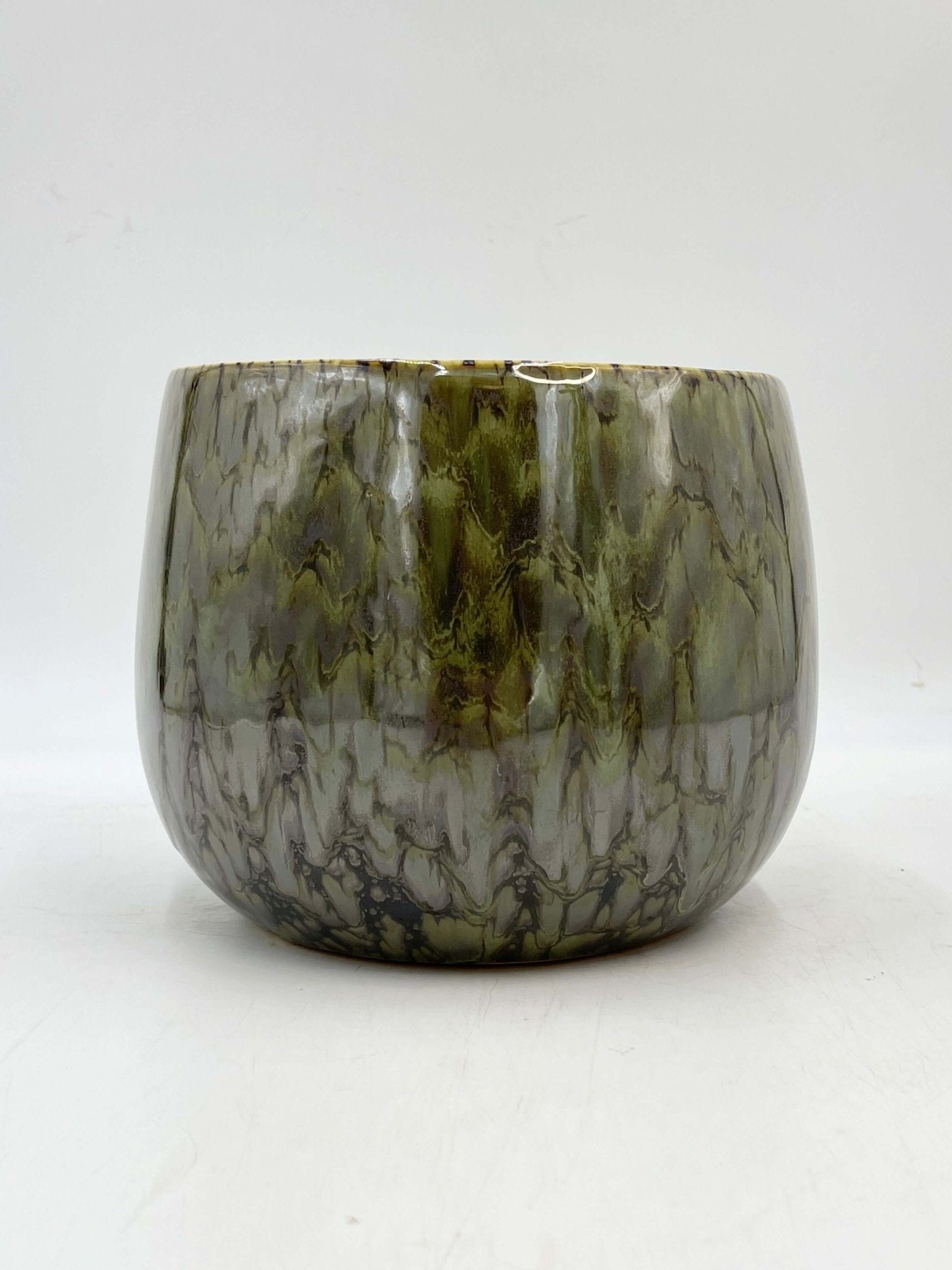 Odile Handmade Ceramic Plant Pots, Green, Indoor Plant Pots in Multiple Sizes