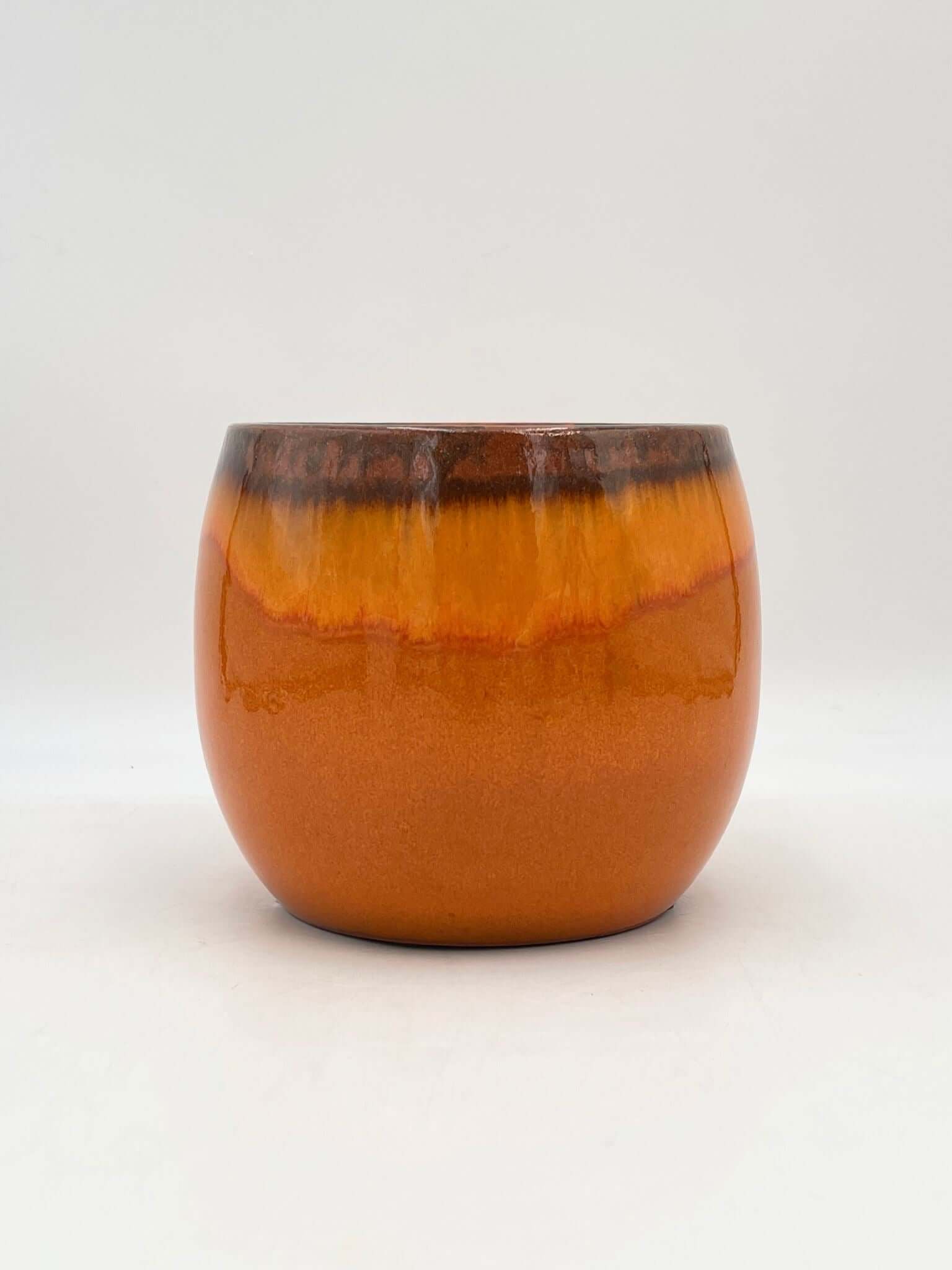 Orange Plant Pot Charlotte - Retro Ceramic Plant Pot - Multiple Sizes