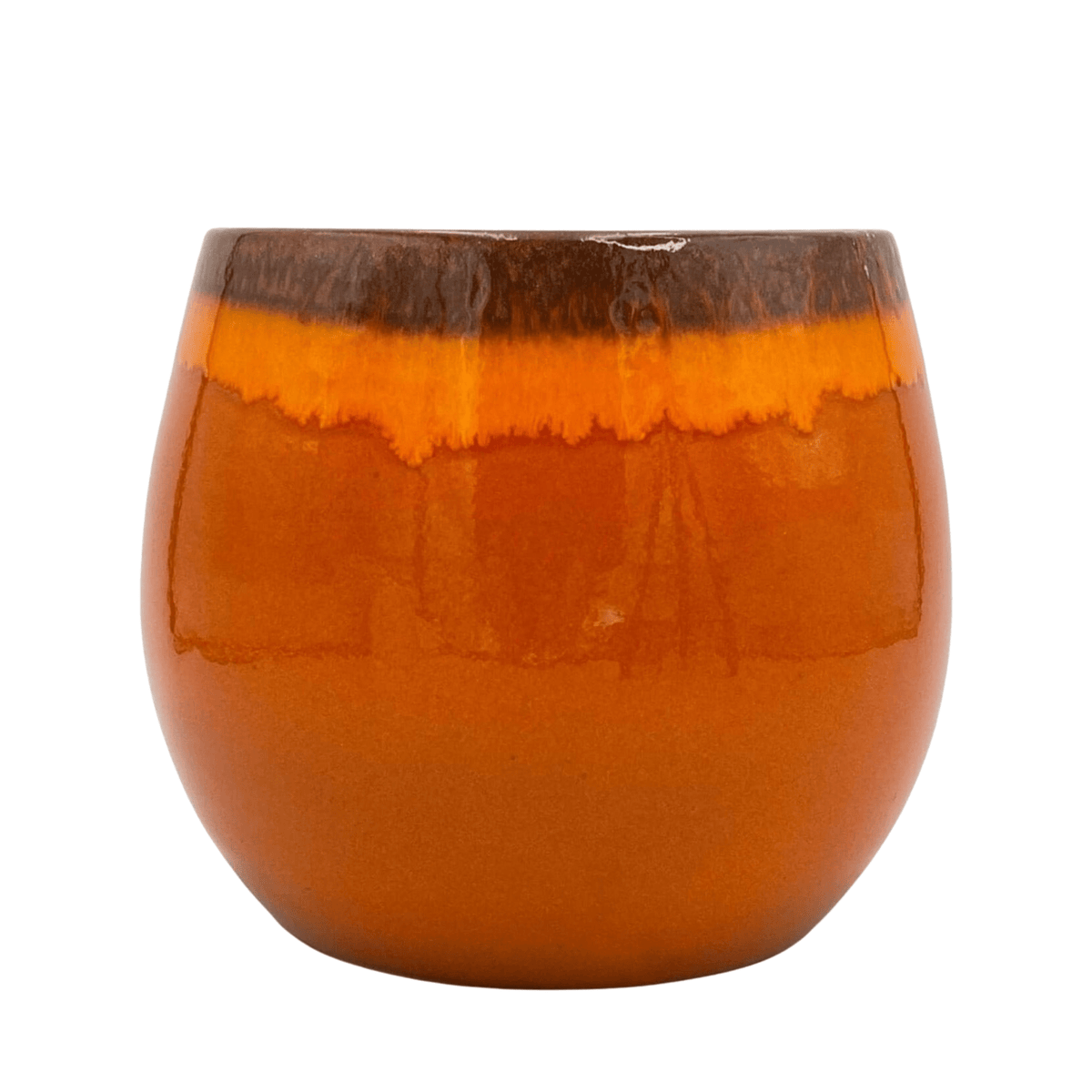Orange Plant Pot Charlotte - Retro Ceramic Plant Pot - Multiple Sizes - Rebel Plants