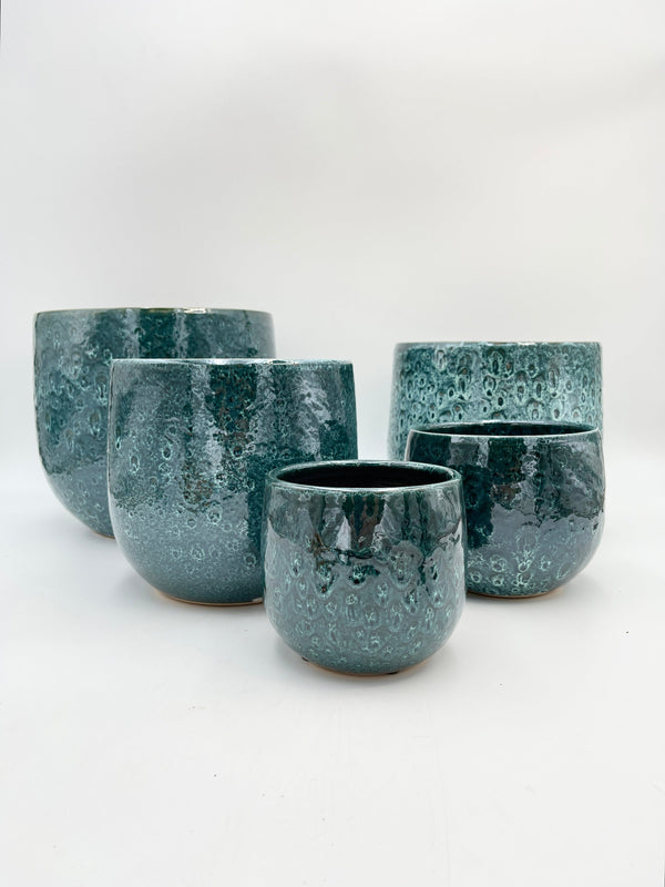 Paola Ceramic Plant Pots Round, Turquoise