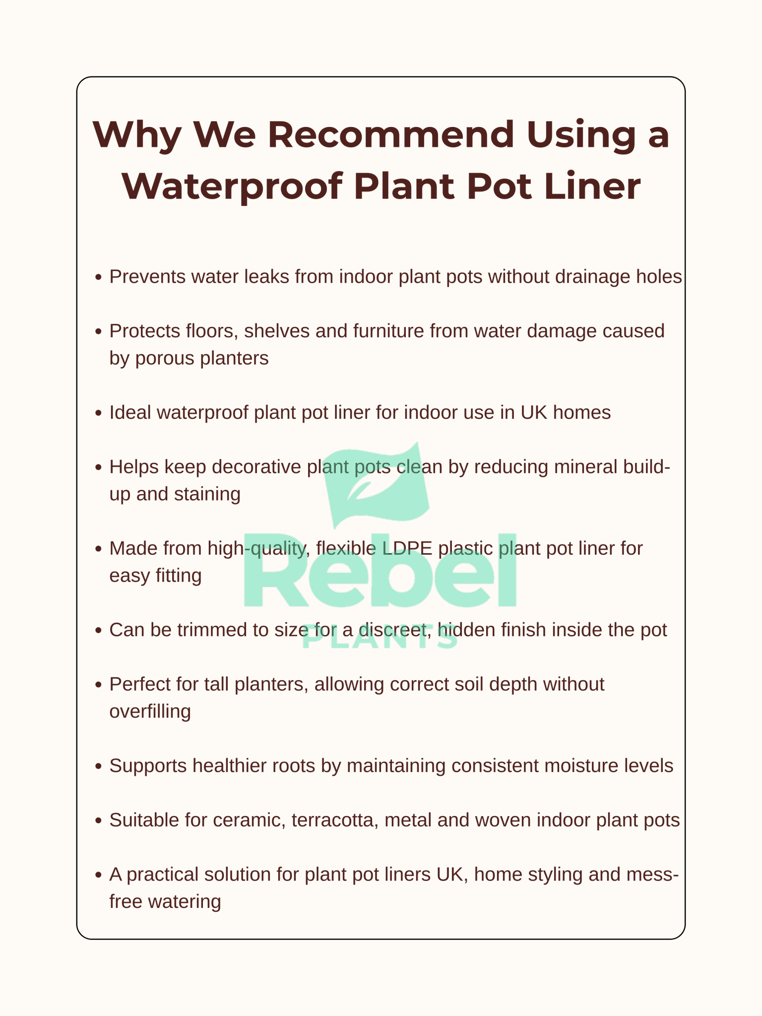 Plant Pot Liner, Plant Pot Protecter, 35cm x 40cm - Rebel Plants