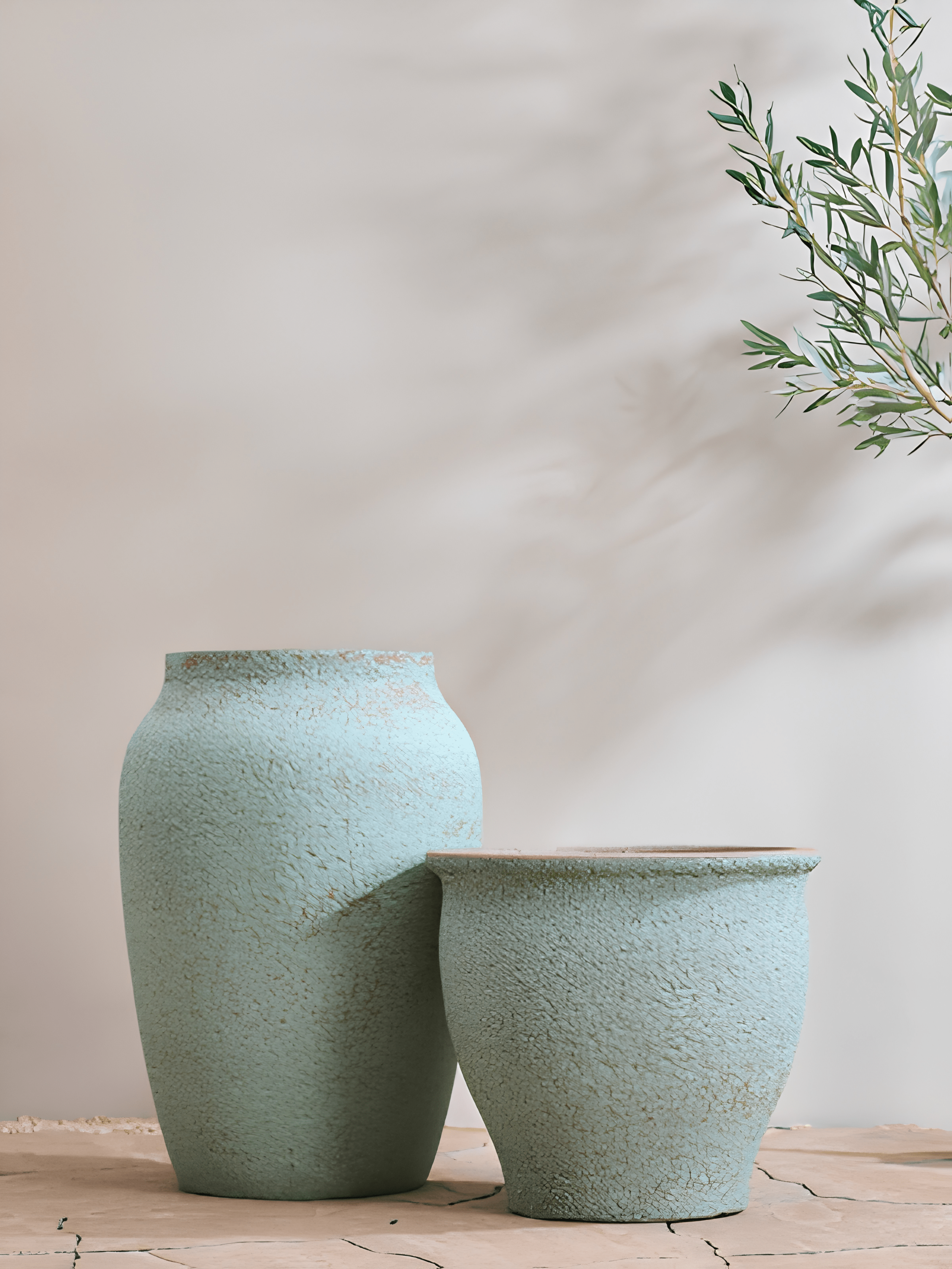 Poseidon Mediterranean Plant Pot – Rustic Green - Rebel Plants