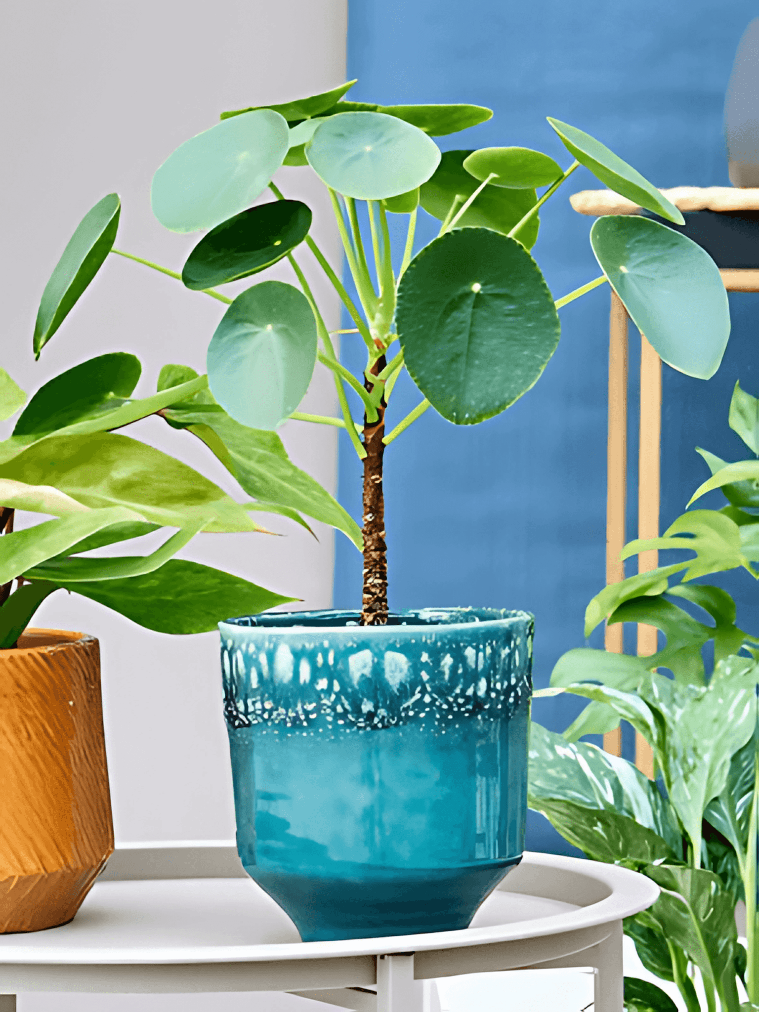 Retro Blue Plant Pot Otis - D16cm - Indoor Plant Pot