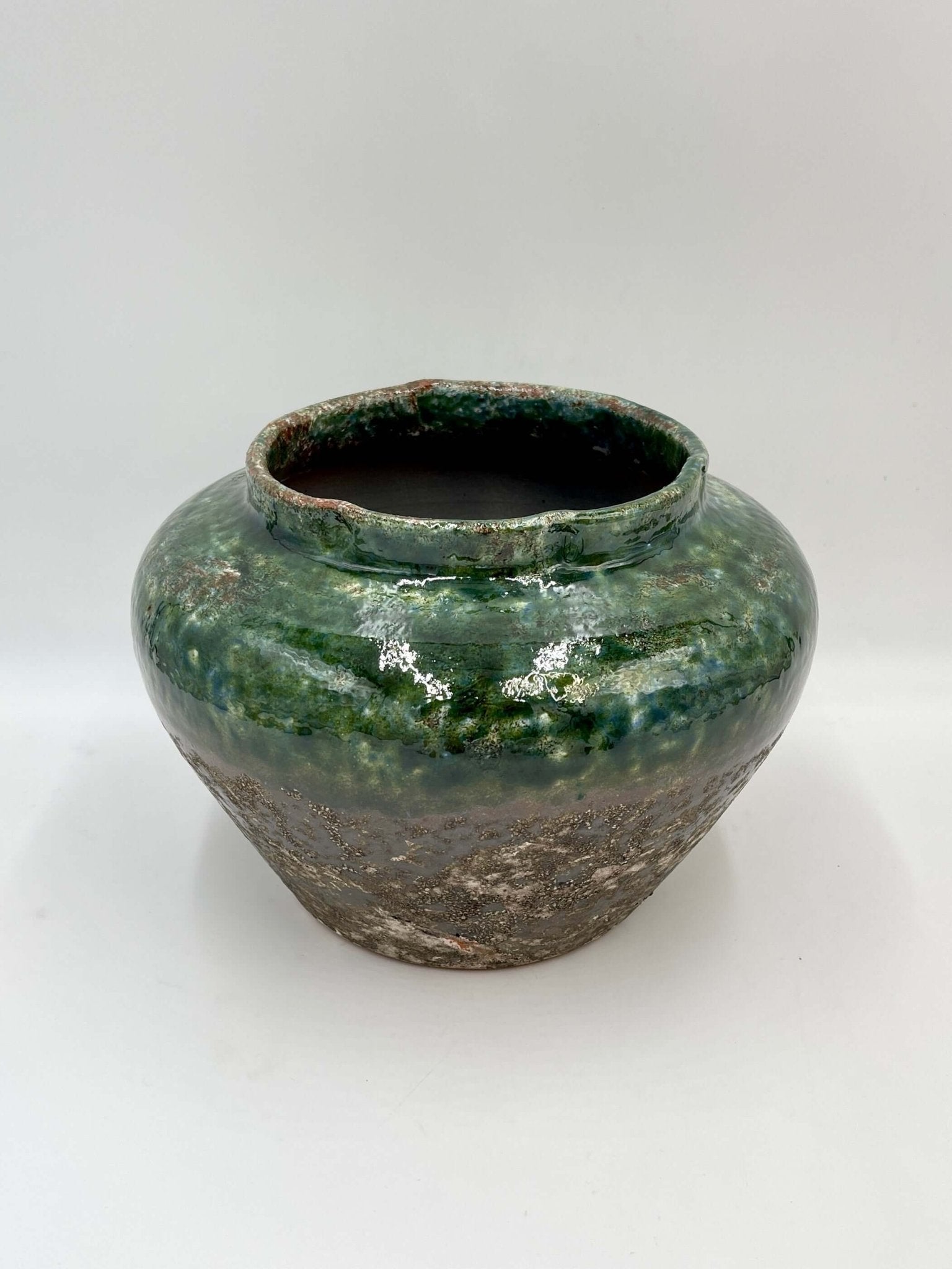 Retro Green Houseplant Pot - Lindy Jar - Handmade - H28cm