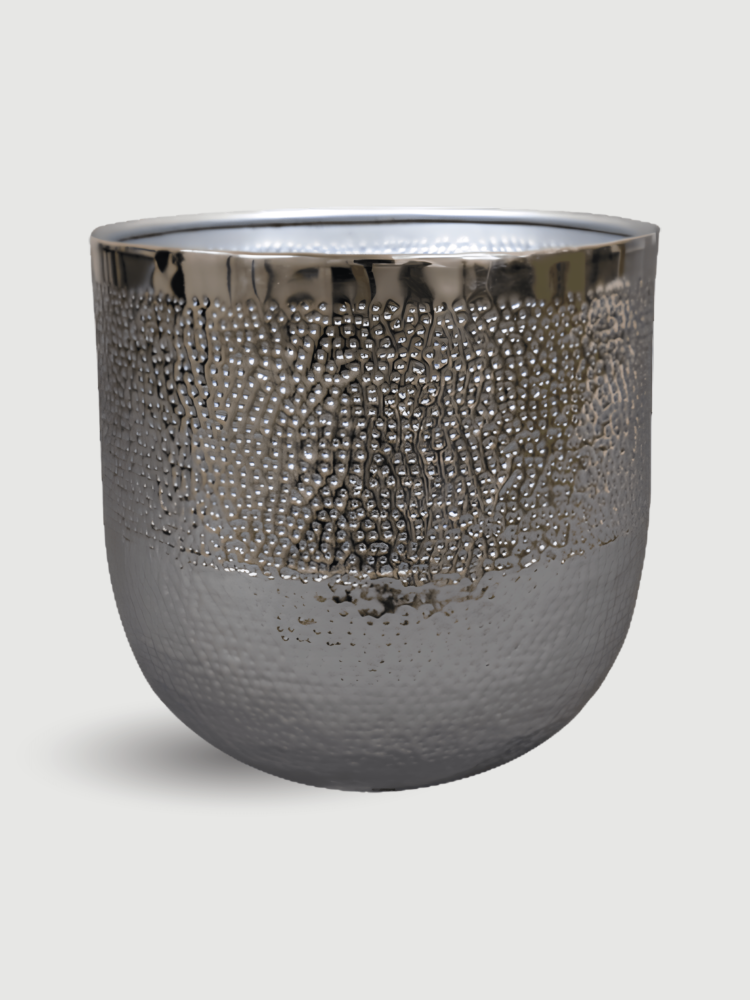 Ribbed Metal Plant Pot Silver, Kristy, In Multiple Sizes - Rebel Plants