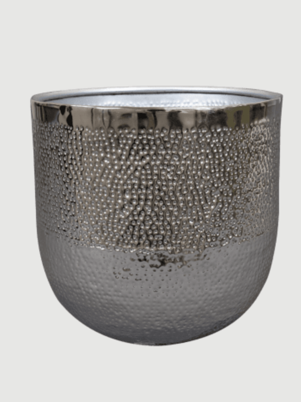 Ribbed Metal Plant Pot Silver, Kristy, In Multiple Sizes - Rebel Plants