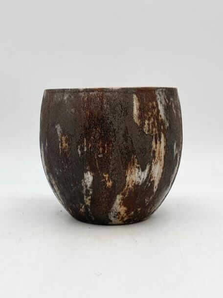 Roel Handmade Ceramic Indoor Pot, Rust Brown, D14cm