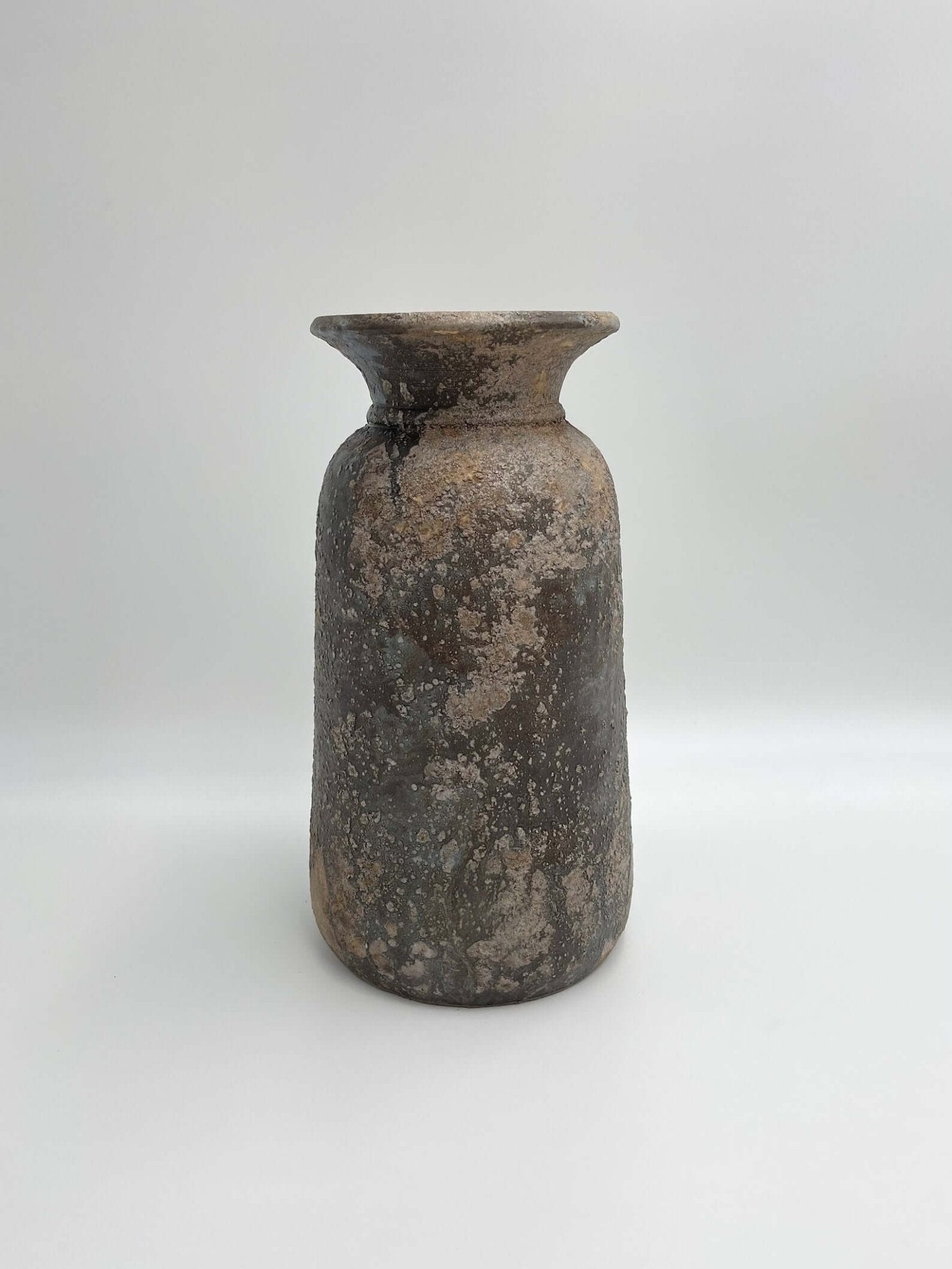 Rustic Farmhouse Vase, Bali Concrete Vases, Brown & Blue, H30cm