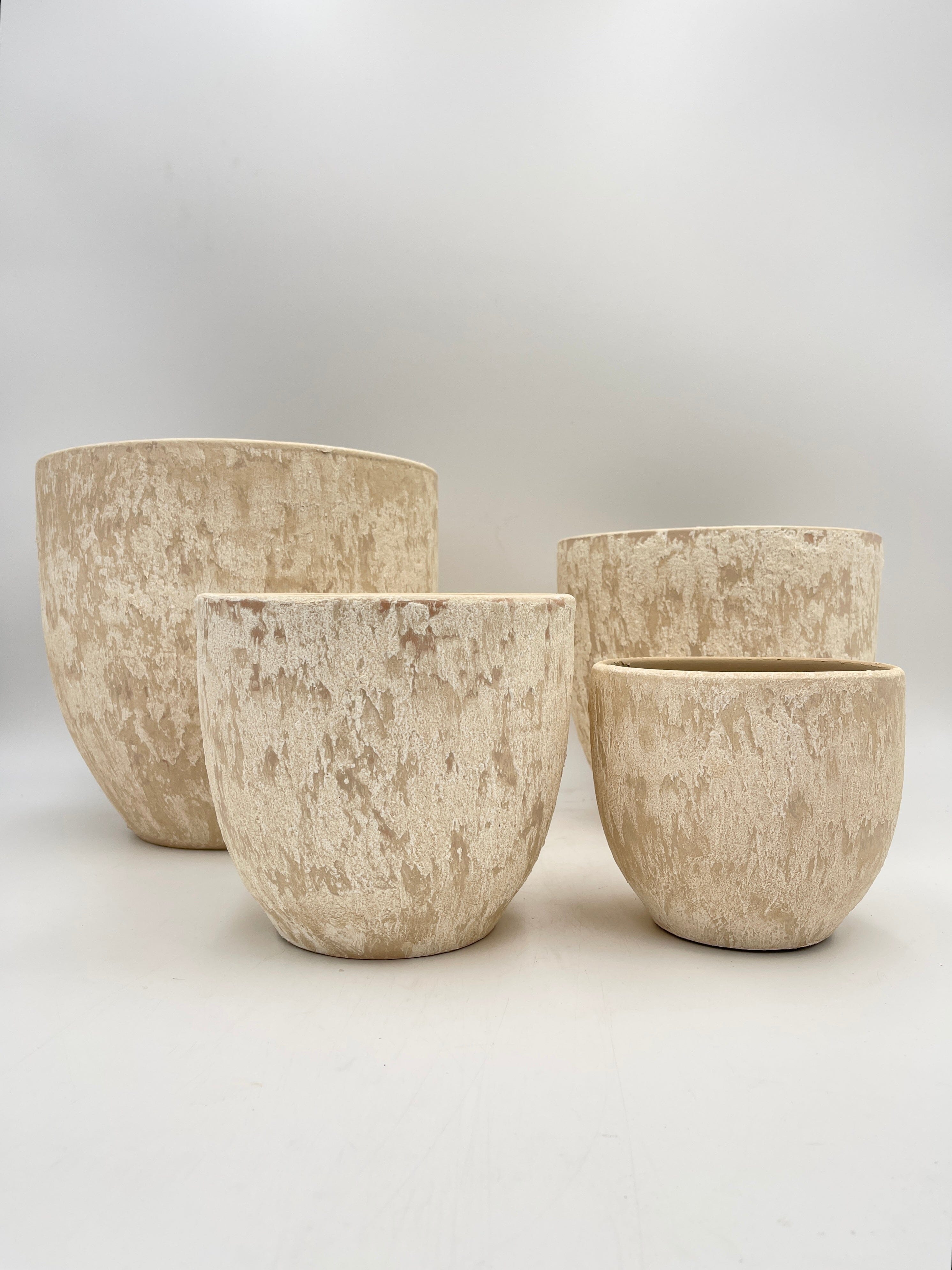 Sem Ceramic Indoor Plant Pots, Cream beige