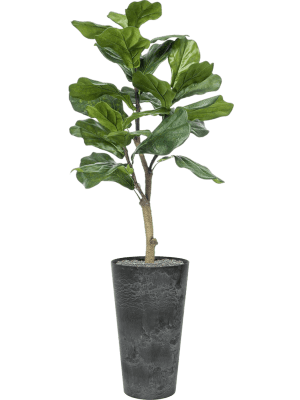 Tall Plant Pot Artstone - Black - Eco Friendly - Indoor & Outdoor