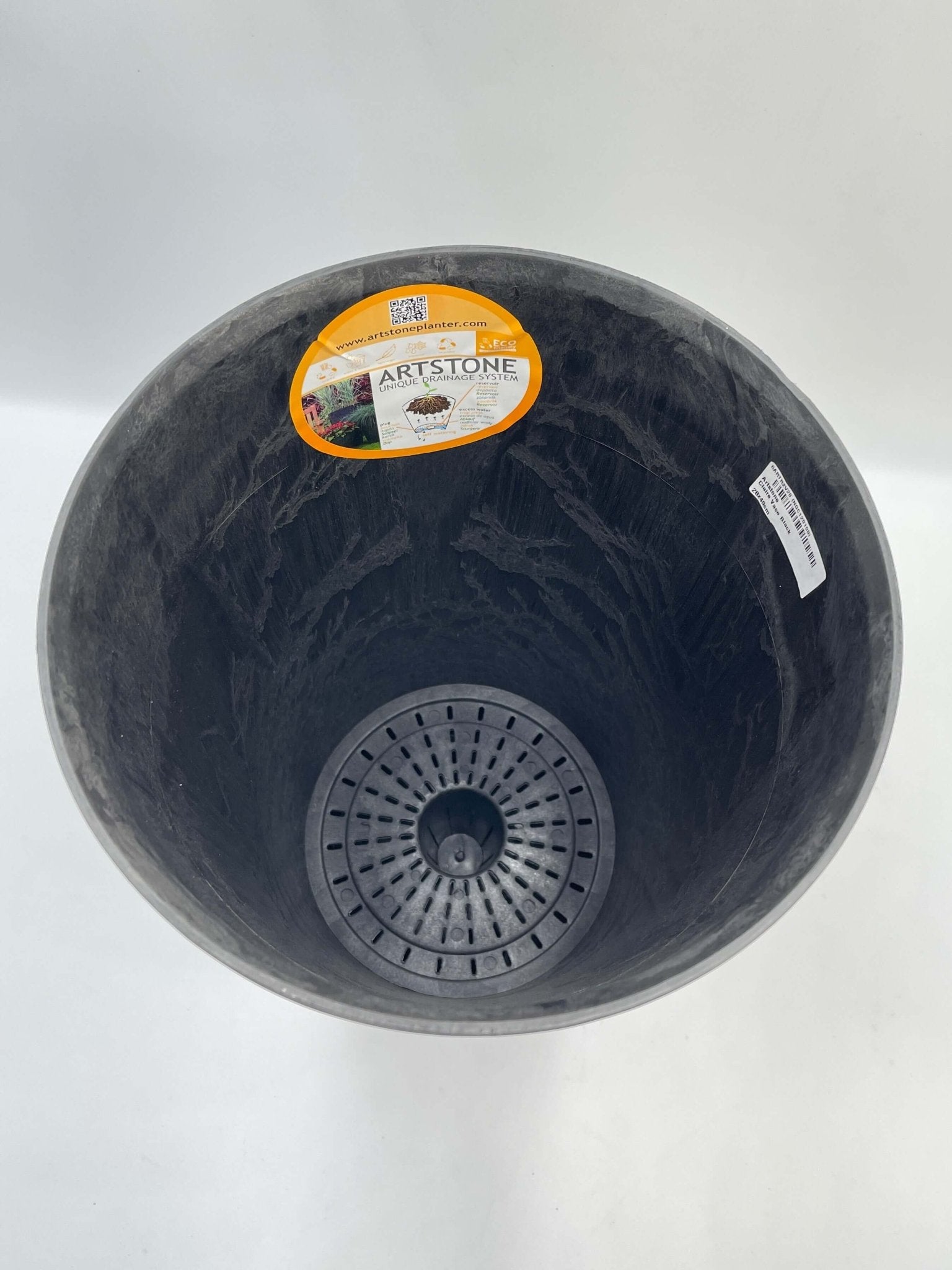 Tall Plant Pot Artstone - Black - Eco Friendly - Indoor & Outdoor