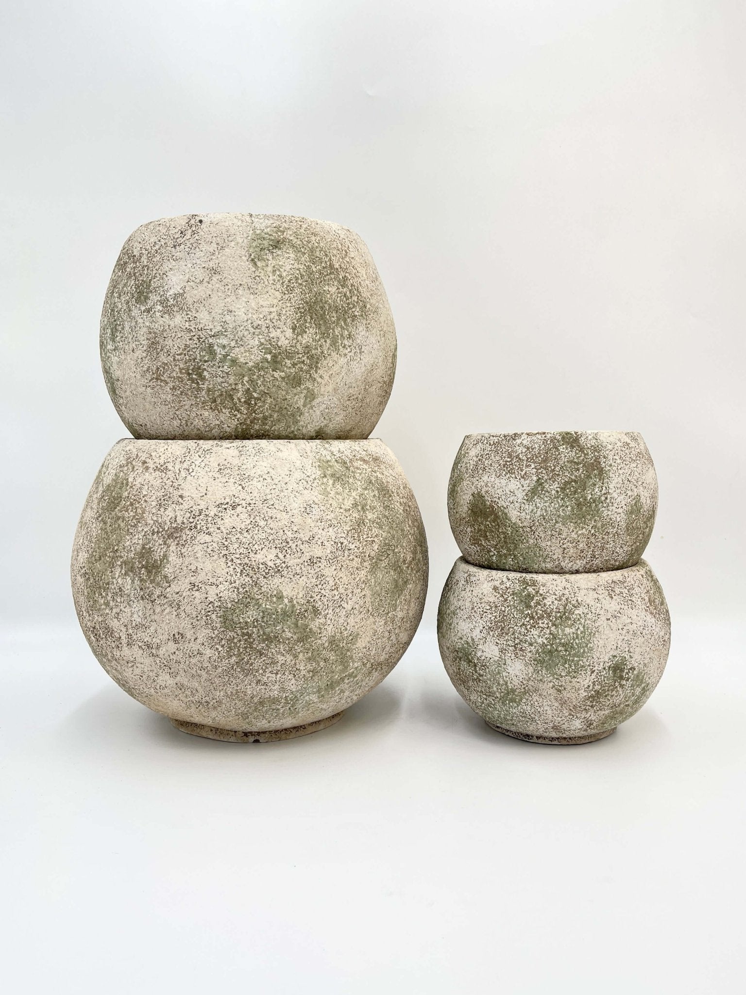 Tommy Ceramic Plant Pot, Light Green & Beige, Multiple Sizes