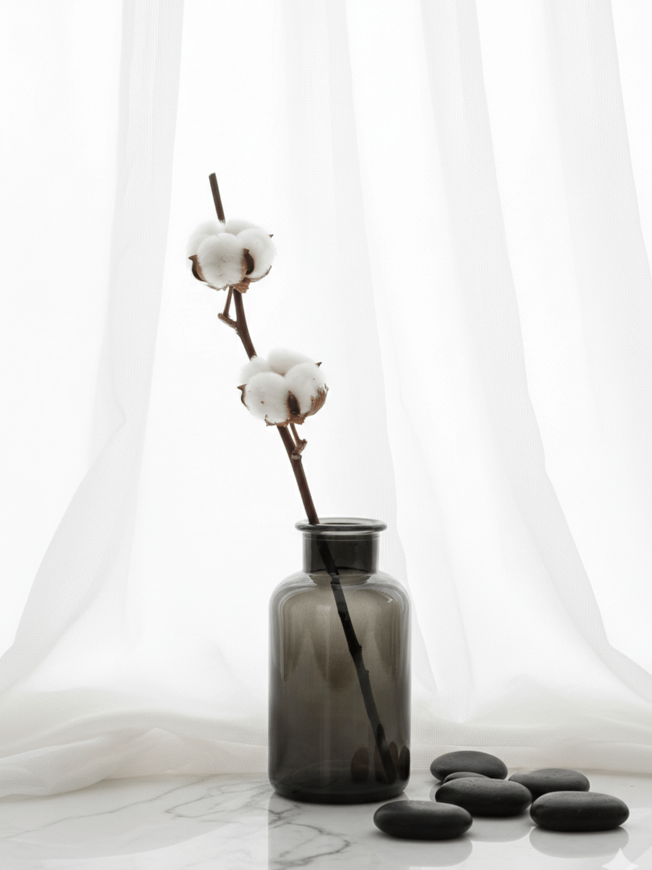 Black Milk Bottle Vase, Glass Vase - H20cm