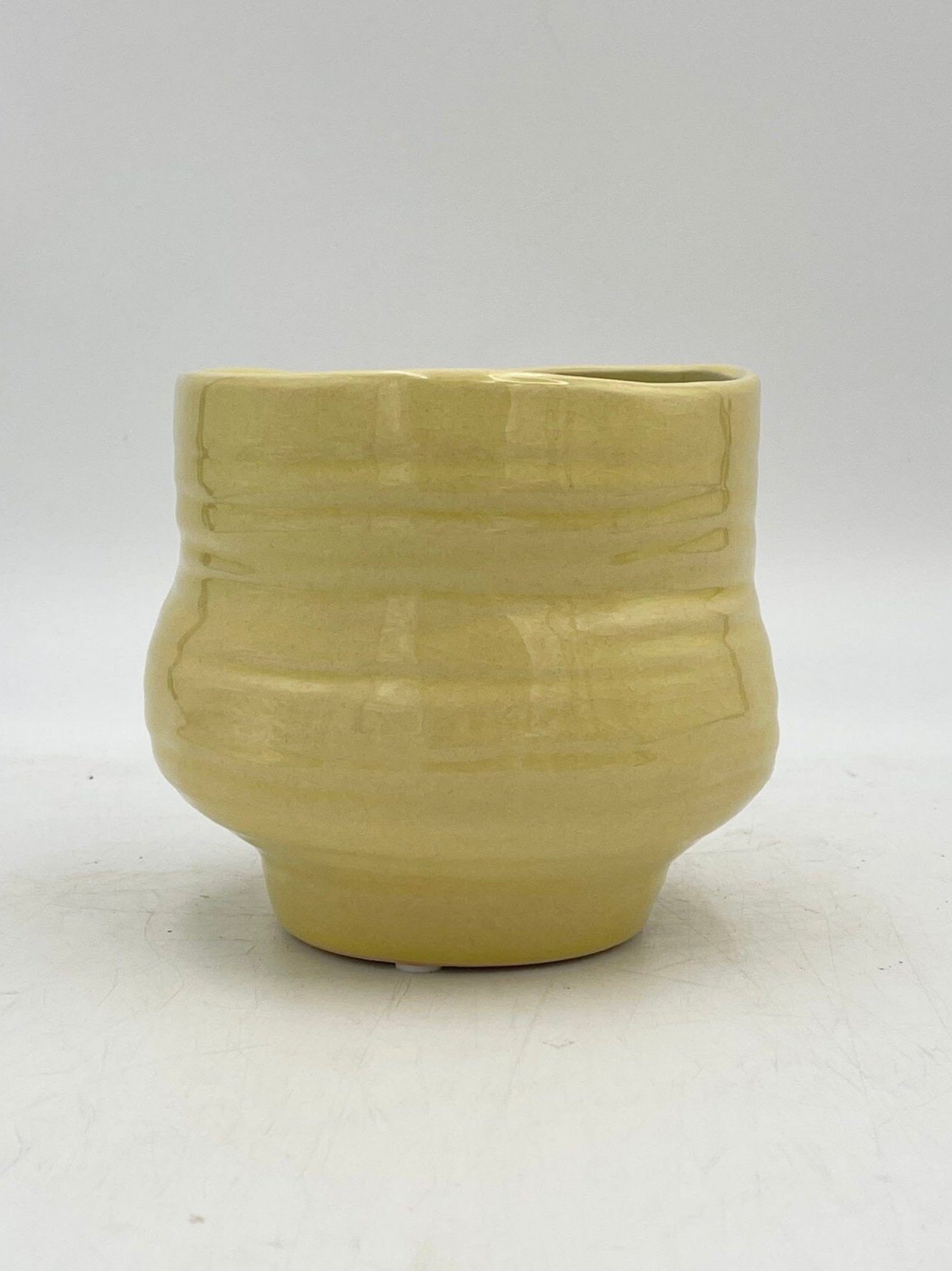 Veerle Handmade Ceramic Plant Pot, Yellow, D15 cm