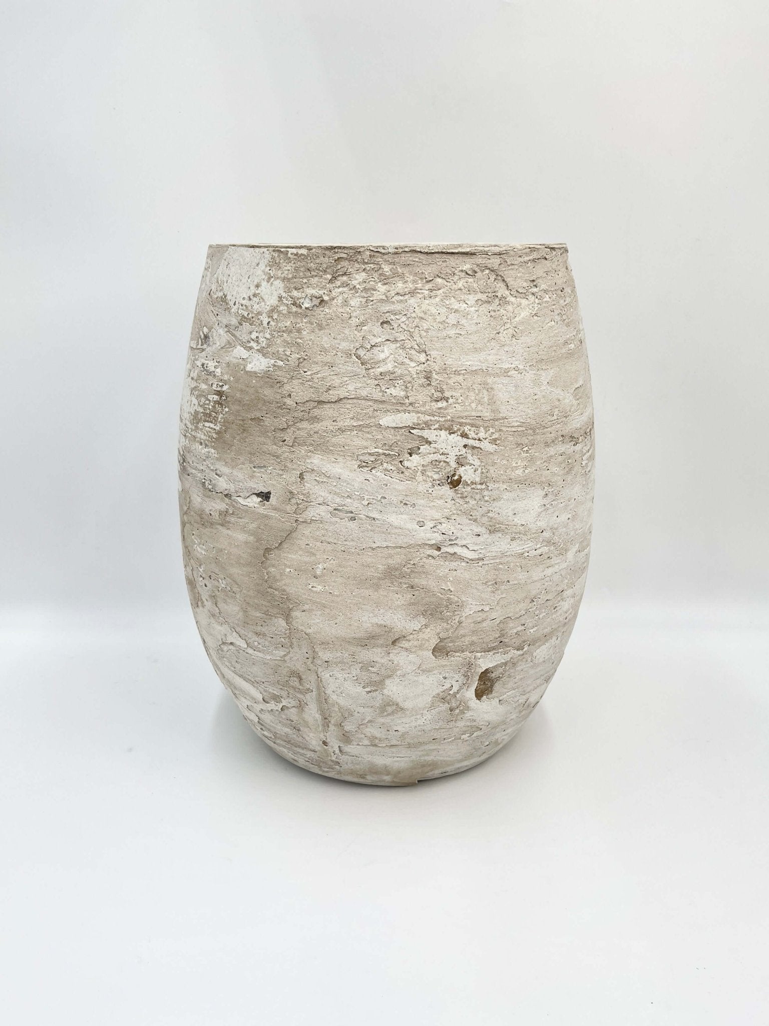 White Tall Planter Algar - Plant Pot 30cm - Indoor & Outdoor