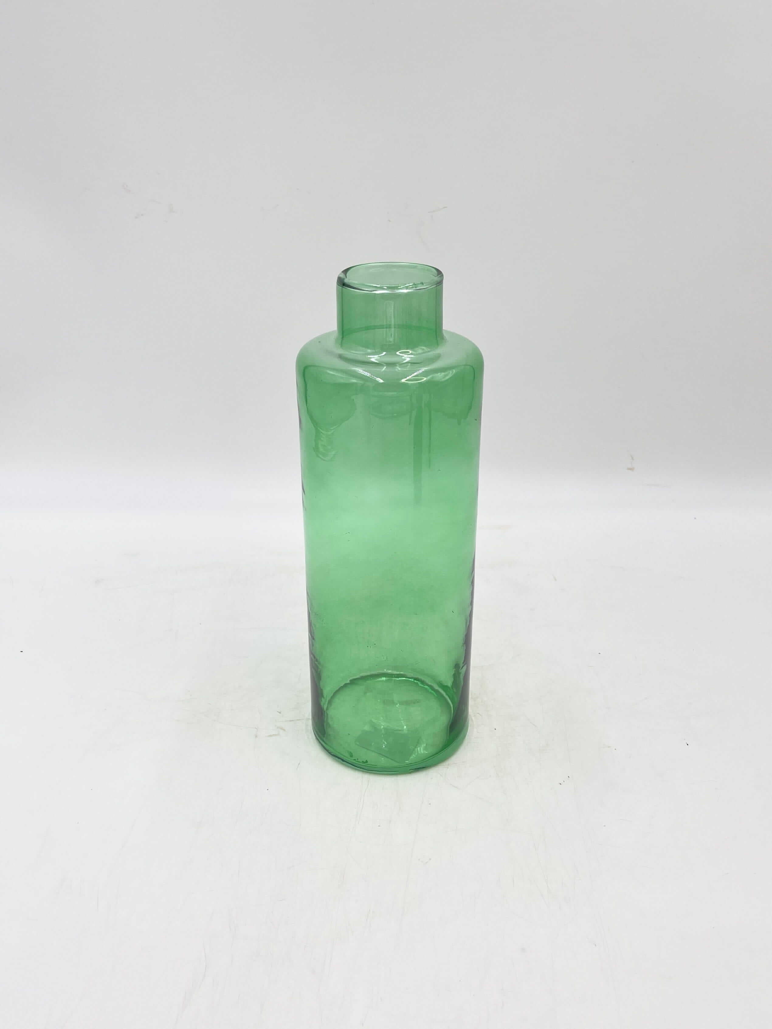 Willow Glass Vase, Green, H26cm