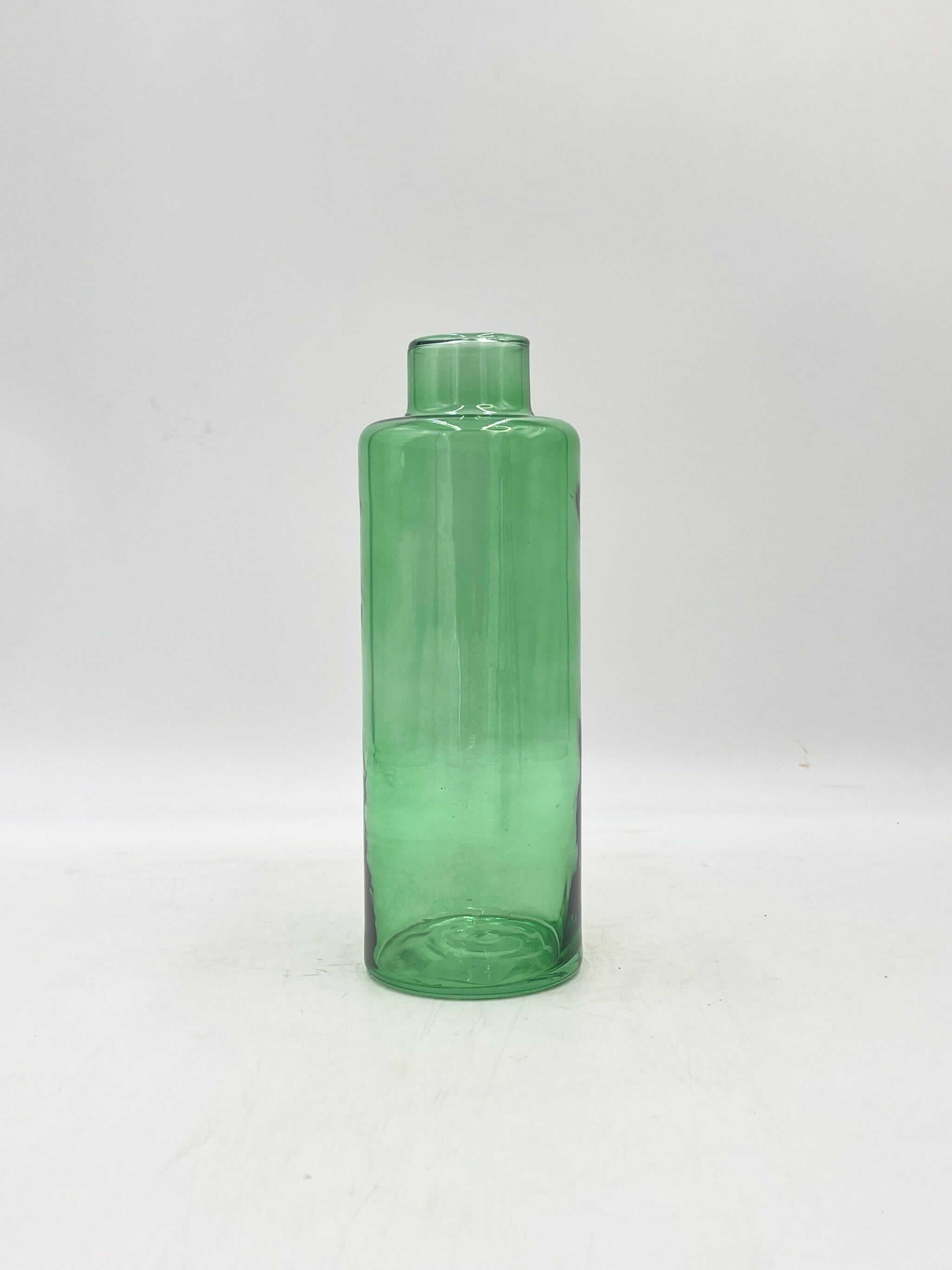 Willow Glass Vase, Green, H26cm