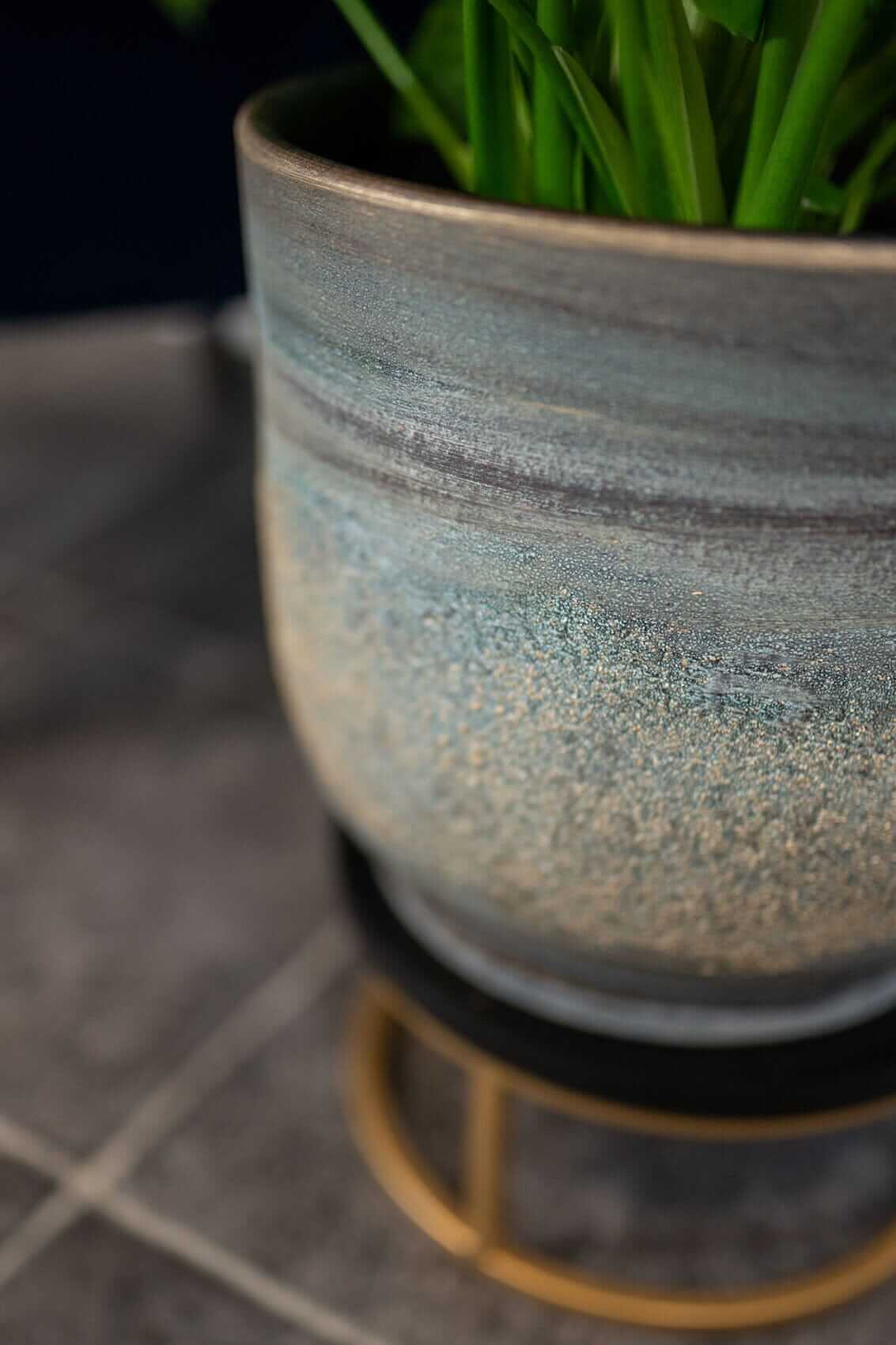 Aico Large Ceramic Plant Pots, Blue, House Plant Pot in Multiple Sizes