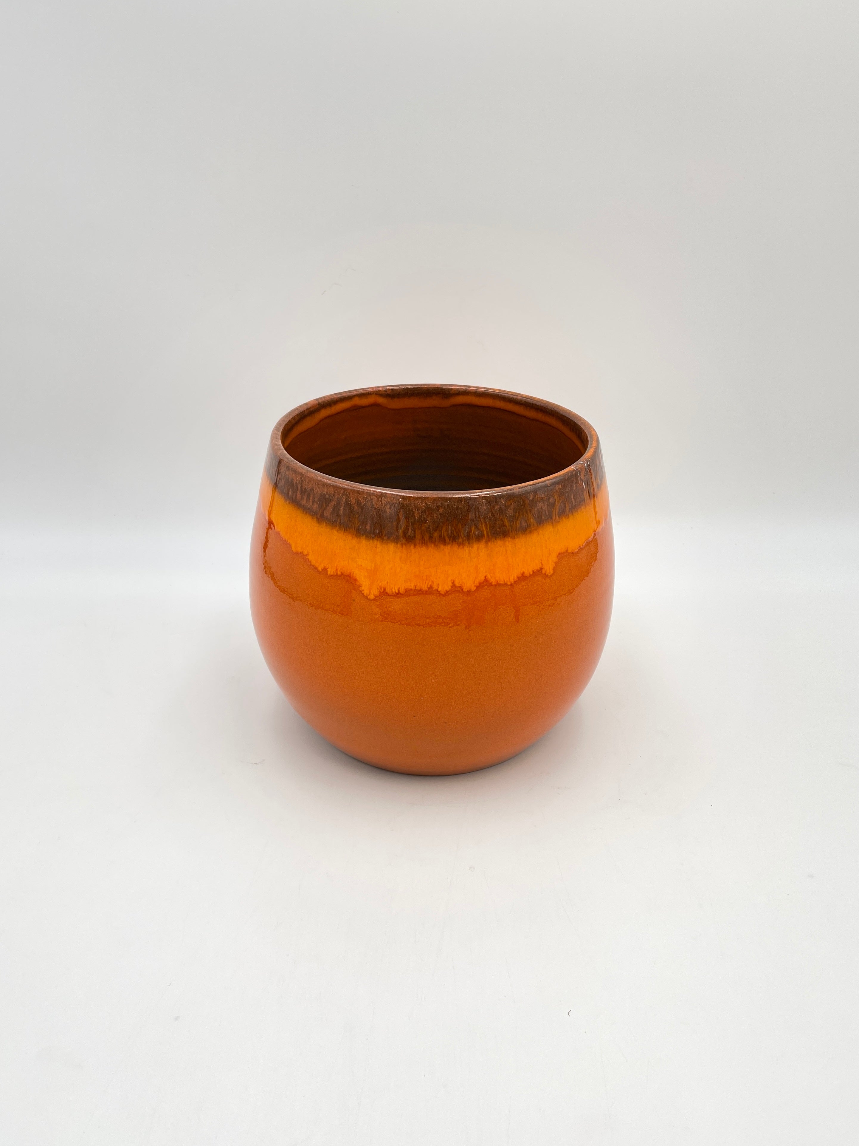 Charlotte Ceramic Plant Pots, Orange, Handmade