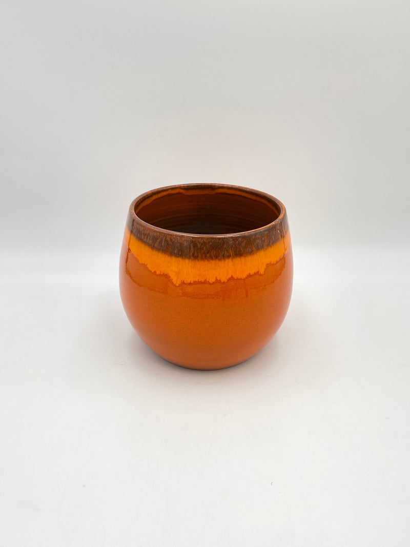 Charlotte Ceramic Plant Pot, Orange