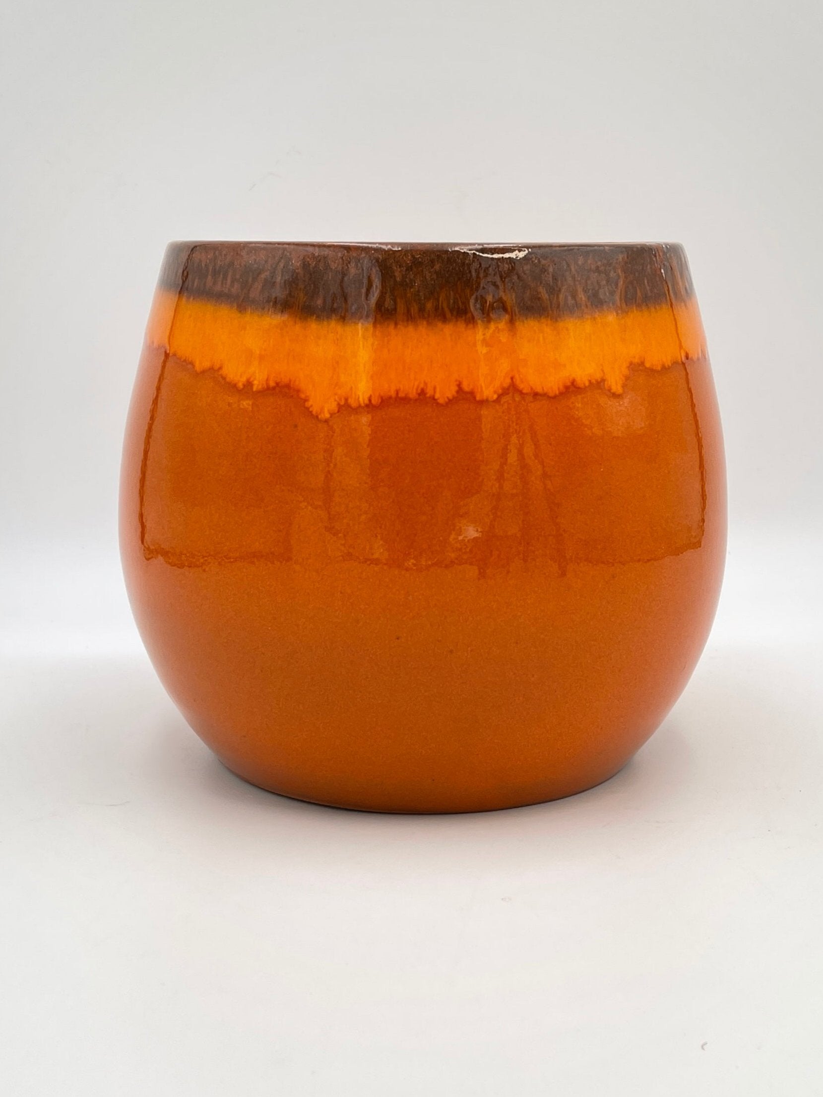 Charlotte Ceramic Plant Pots, Orange, Handmade