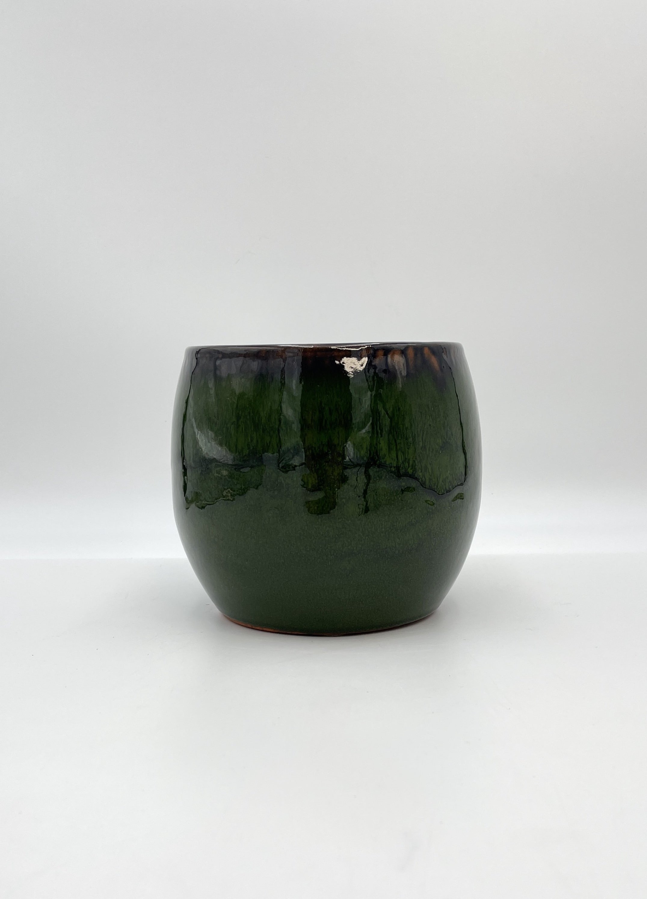 Charlotte Ceramic Plant Pots, Emerald Green, Handmade