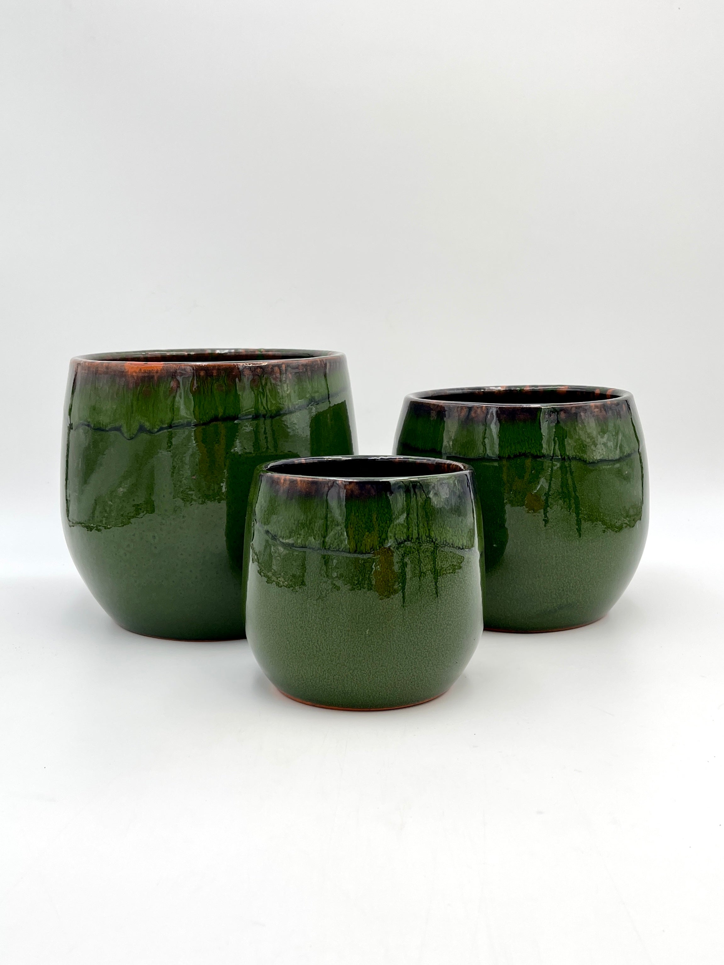 Charlotte Ceramic Plant Pots, Green