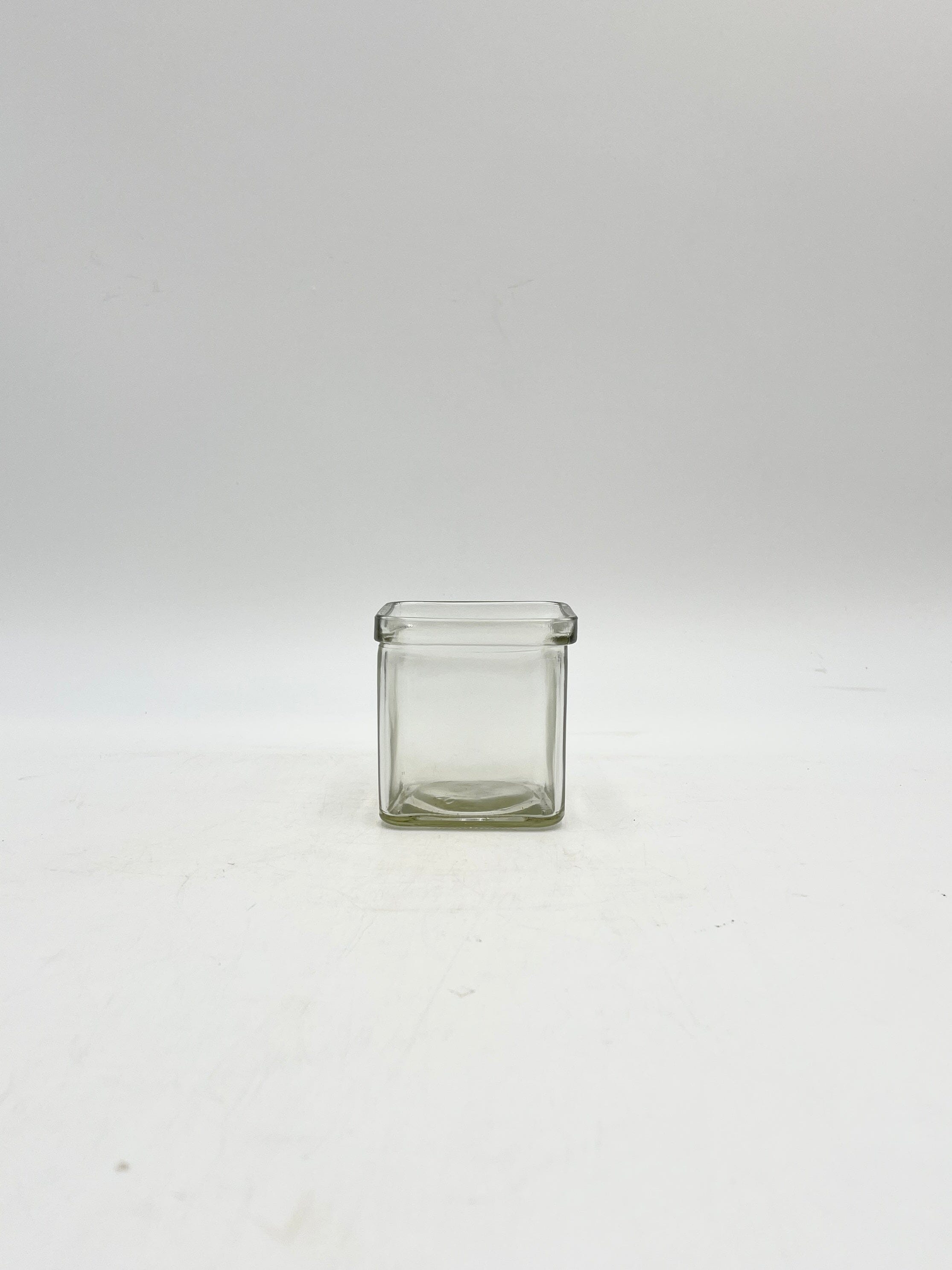 Clear Square Glass Vase, D8cm