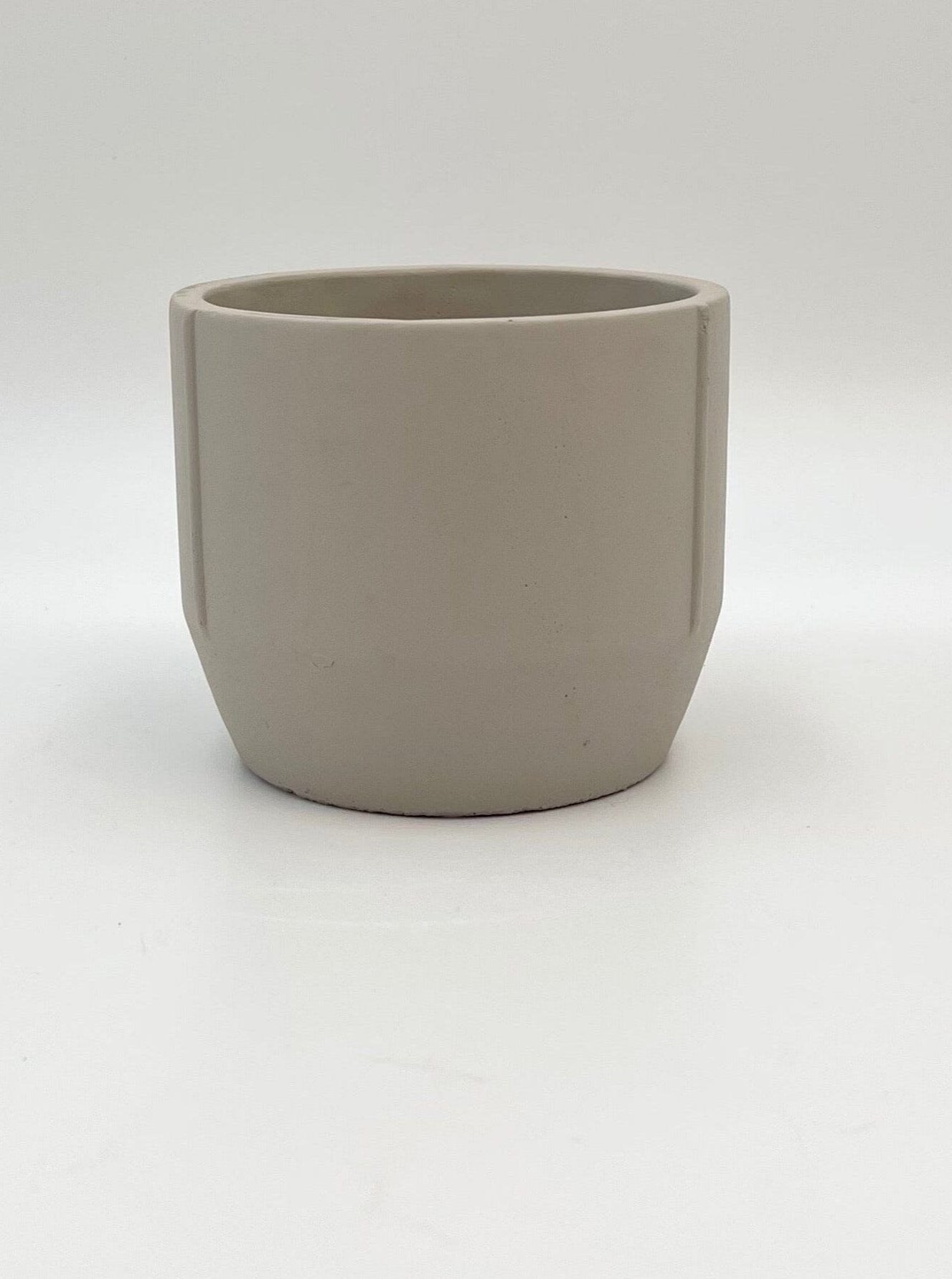 Concrete Plant Pot, Pale Grey, D13cm