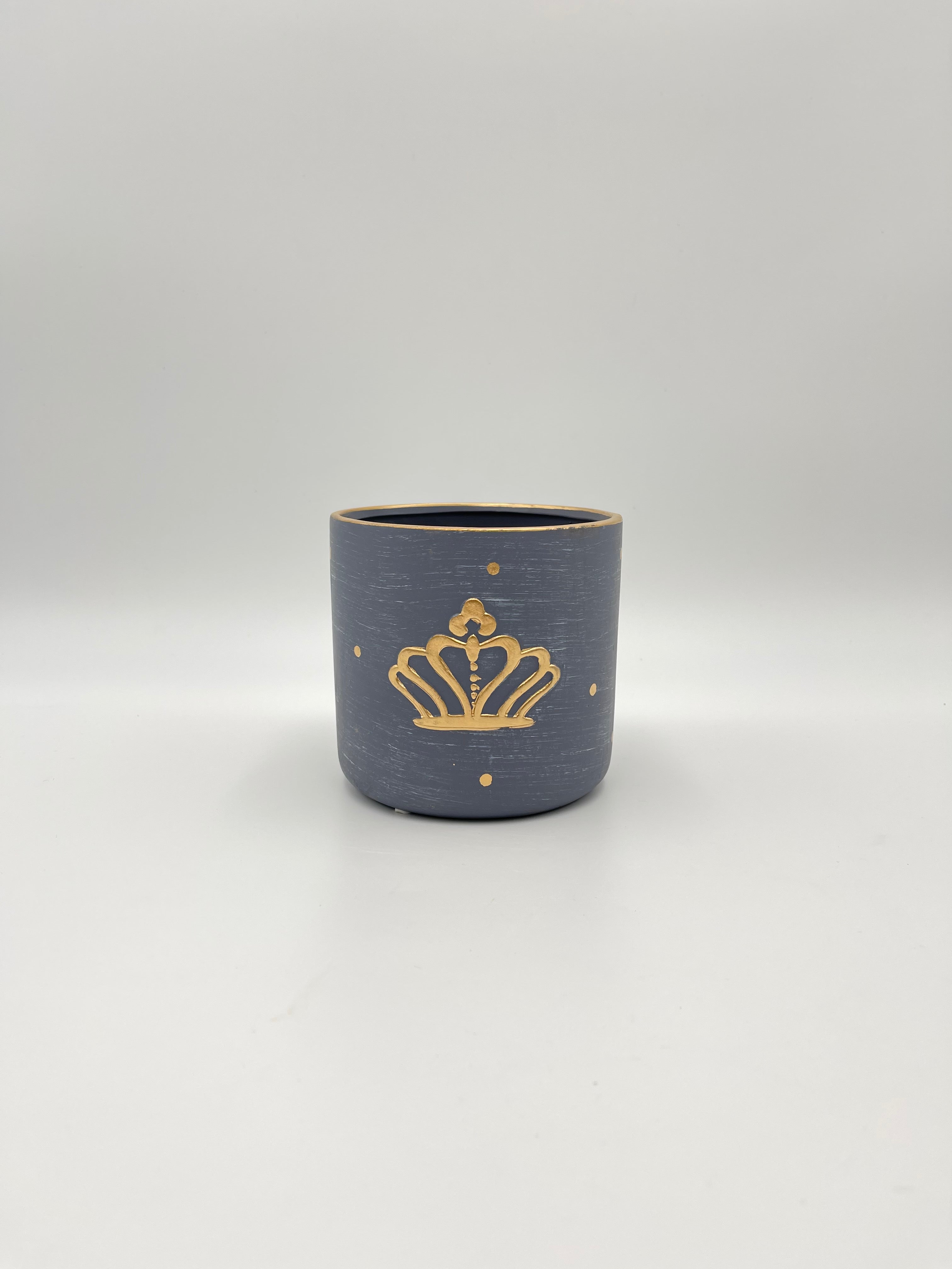 Crown Plant Pot, Blue, Assorted