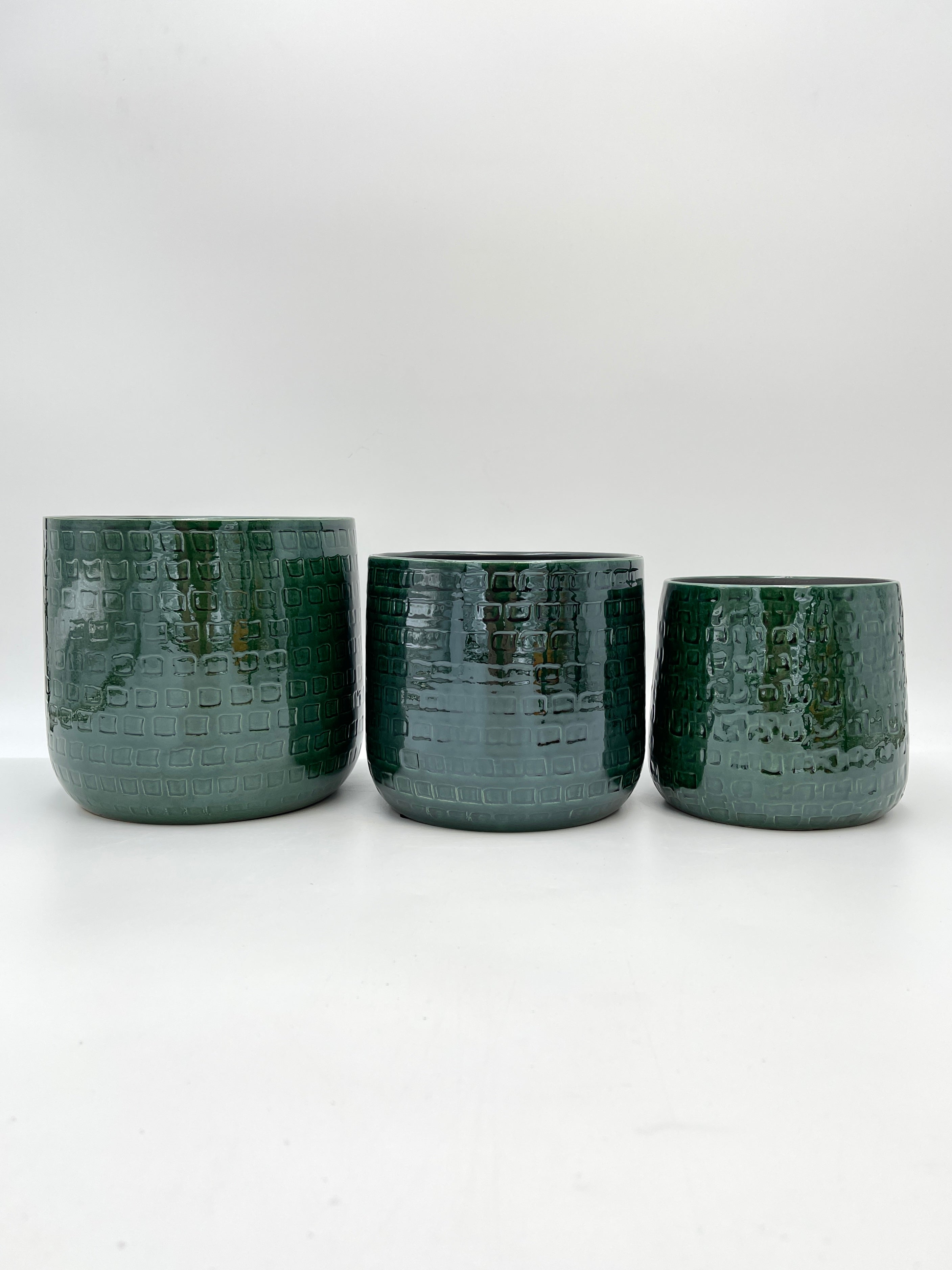 Emerald Floyd Ceramic Plant Pots, Green, Handmade