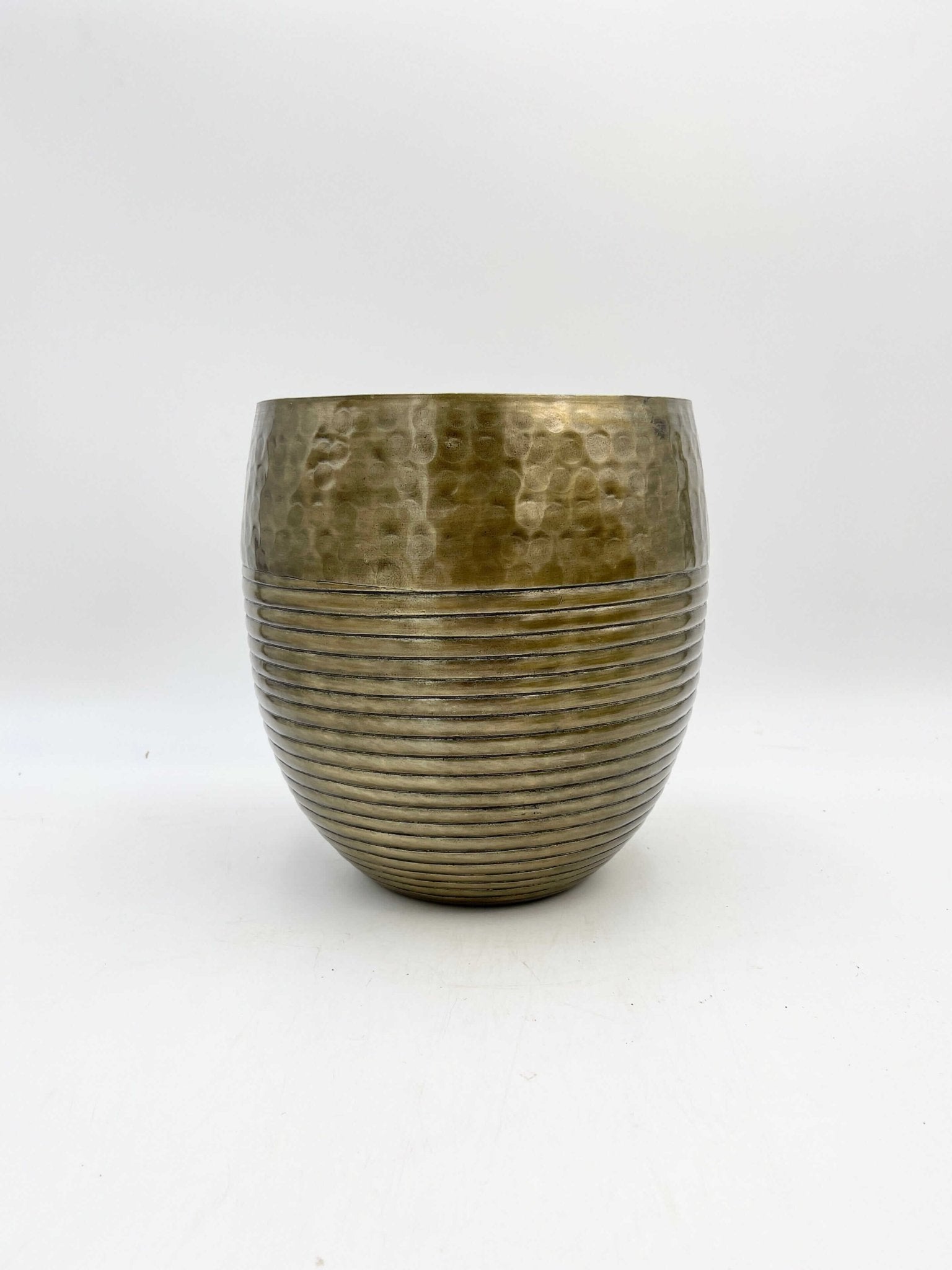 Brass Metal Plant Pot Fabio - Antique - Multiple Sizes