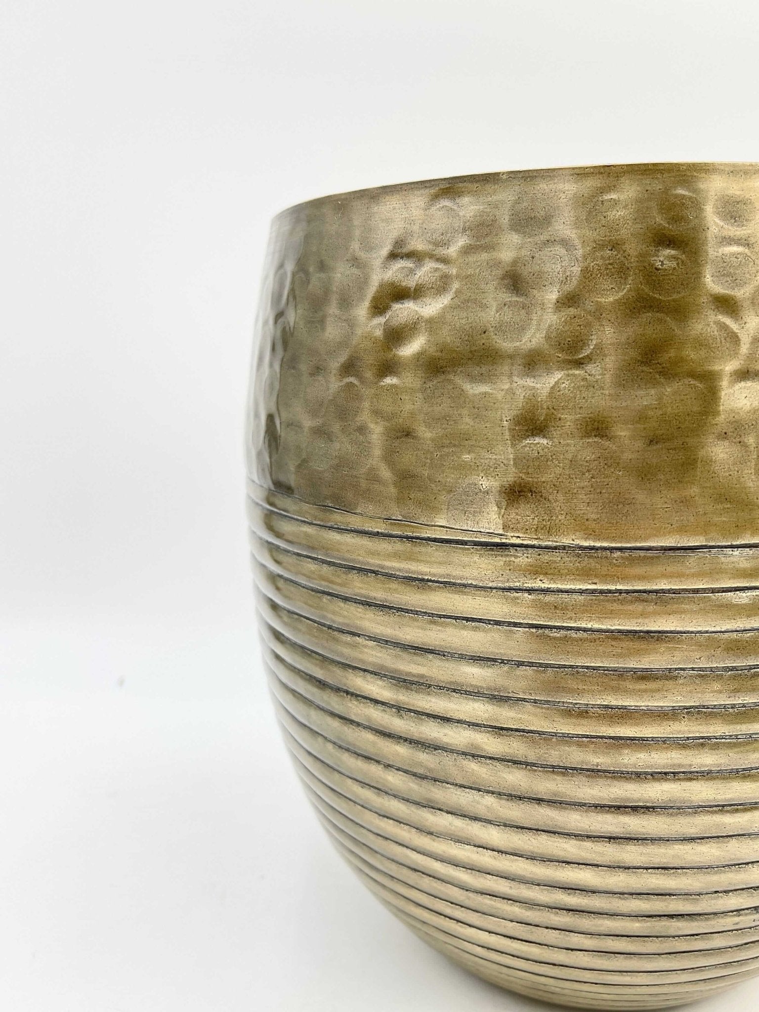 Brass Metal Plant Pot Fabio - Antique - Multiple Sizes