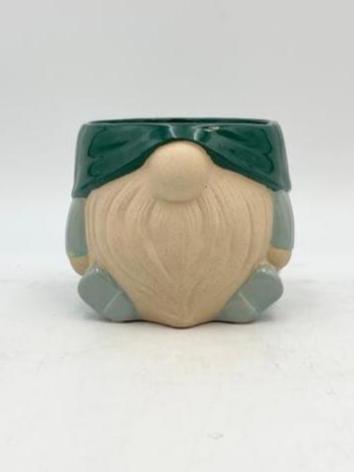 Gnome Head Ceramic Plant Pot, Handmade, D15cm