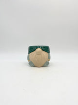 Gnome head Ceramic Pot, Blue, Green, D15cm