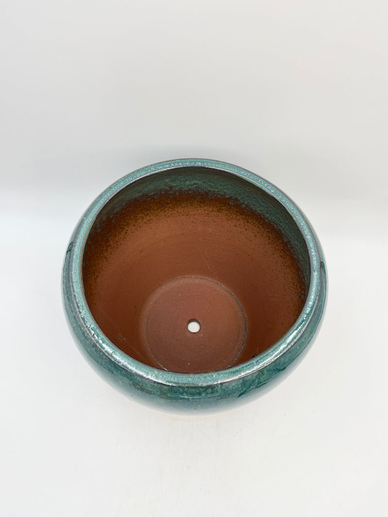 Handmade Ceramic Mystic Pot, D32cm, Turquoise, Indoor & Outdoor Plant Pot