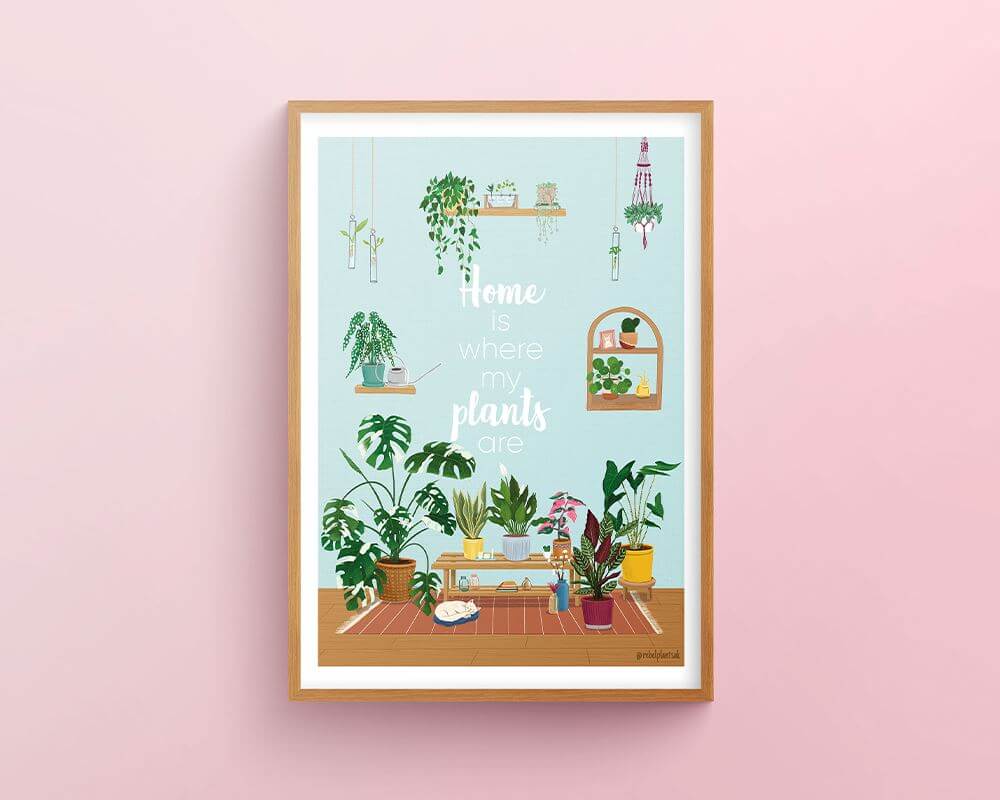 Houseplant Print, A3, A4, A6 Size, Plant Wall Art