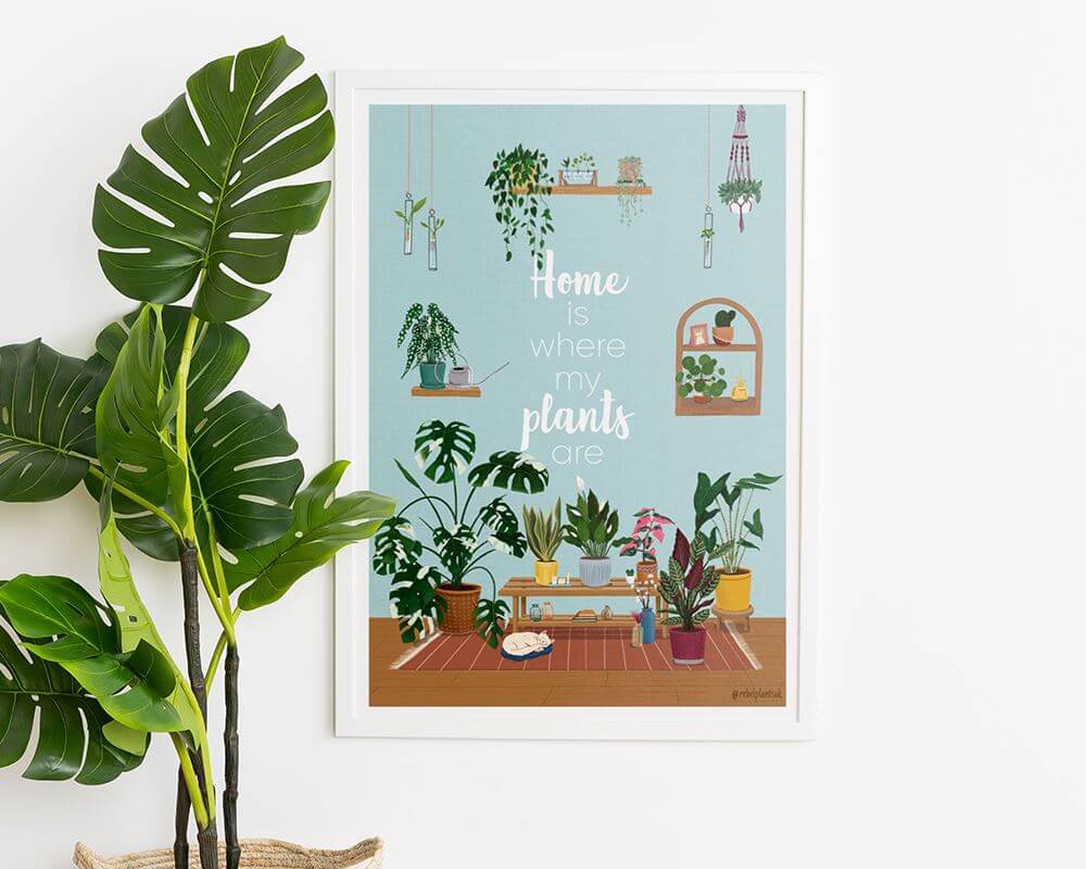 Houseplant Print, A3, A4, A6 Size, Plant Wall Art