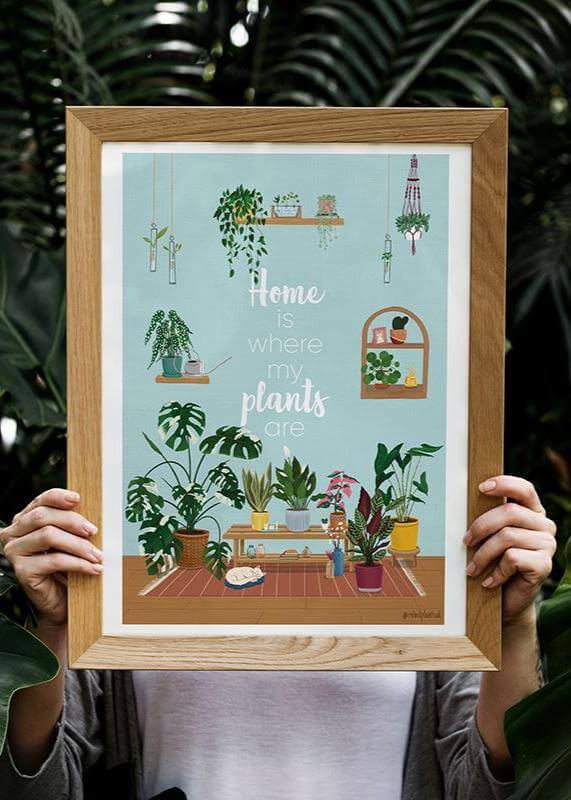 house plant print Houseplant Print, A3, A4, A6 Size, Plant Wall Art