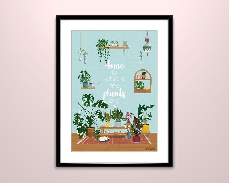 Houseplant Print, A3, A4, A6 Size, Plant Wall Art